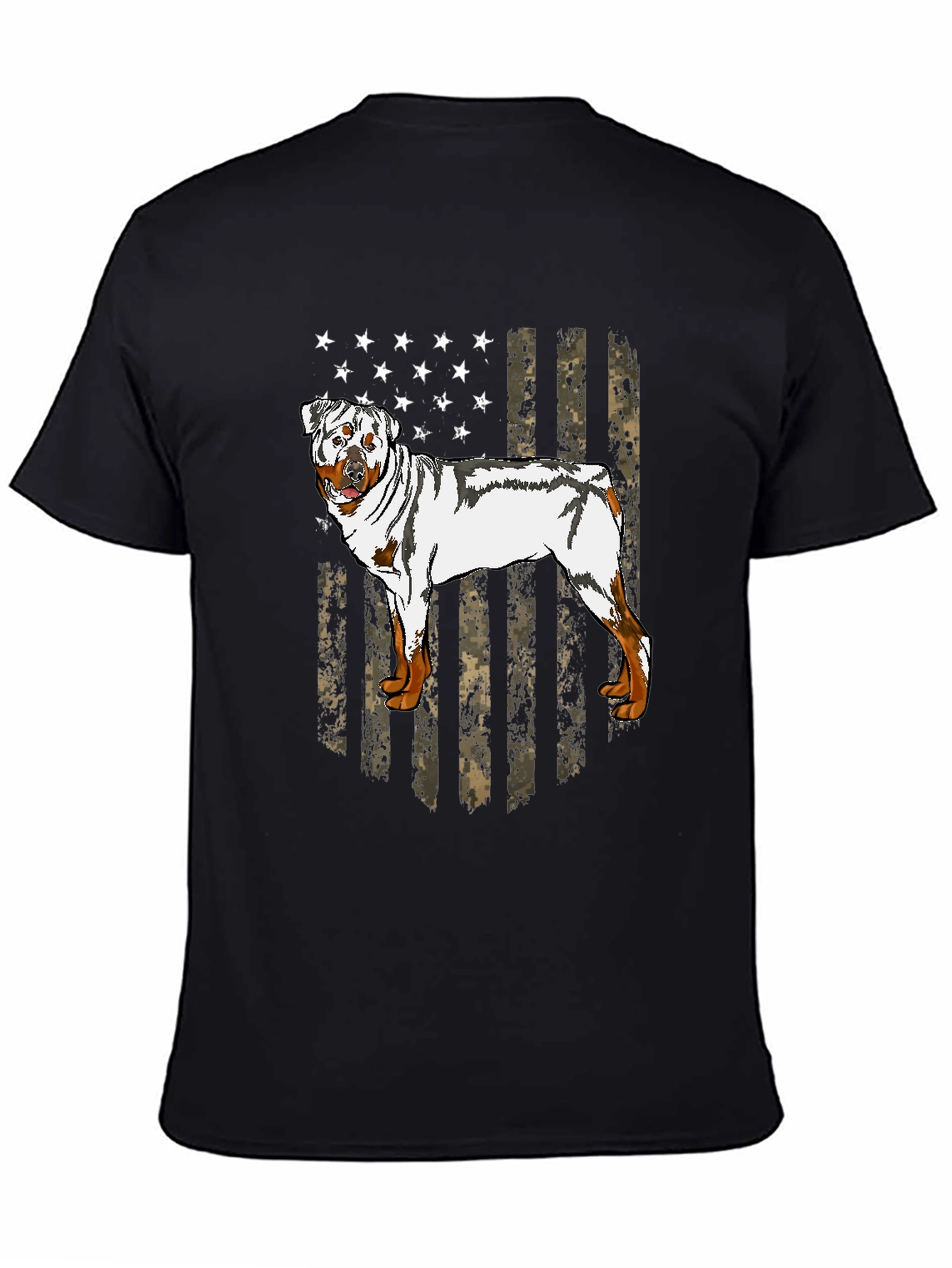 Rottweiler American Flag Graphic T-Shirt