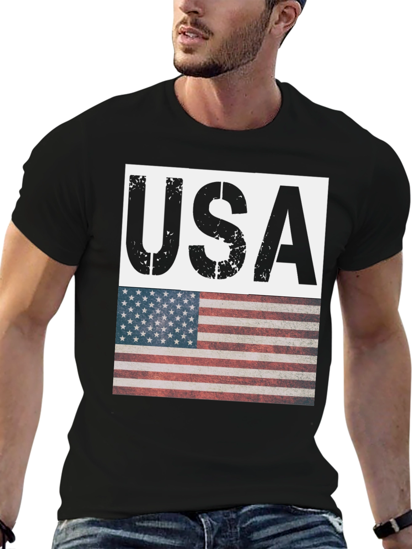 USA Flag Graphic T-Shirt - Patriotic Style