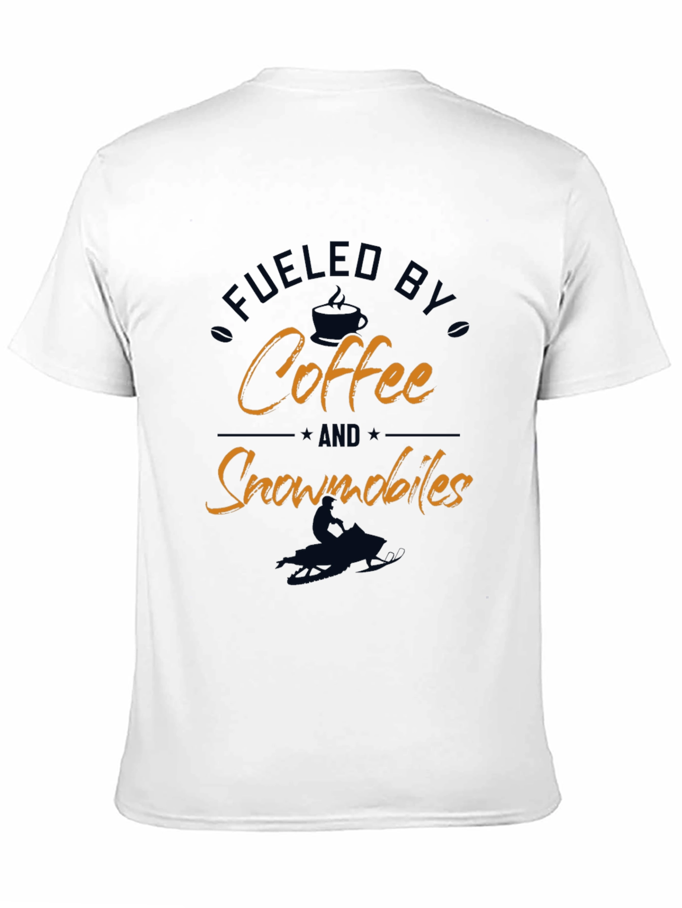 Fueled by Coffee and Snowmobiles Black Graphic Tee