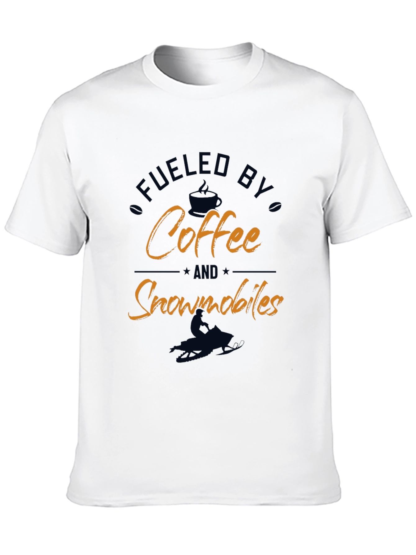Fueled by Coffee and Snowmobiles Black Graphic Tee