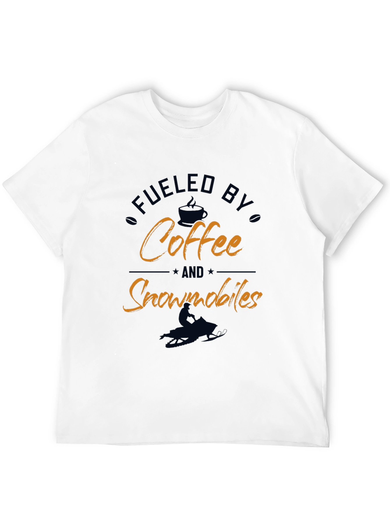 Fueled by Coffee and Snowmobiles Black Graphic Tee