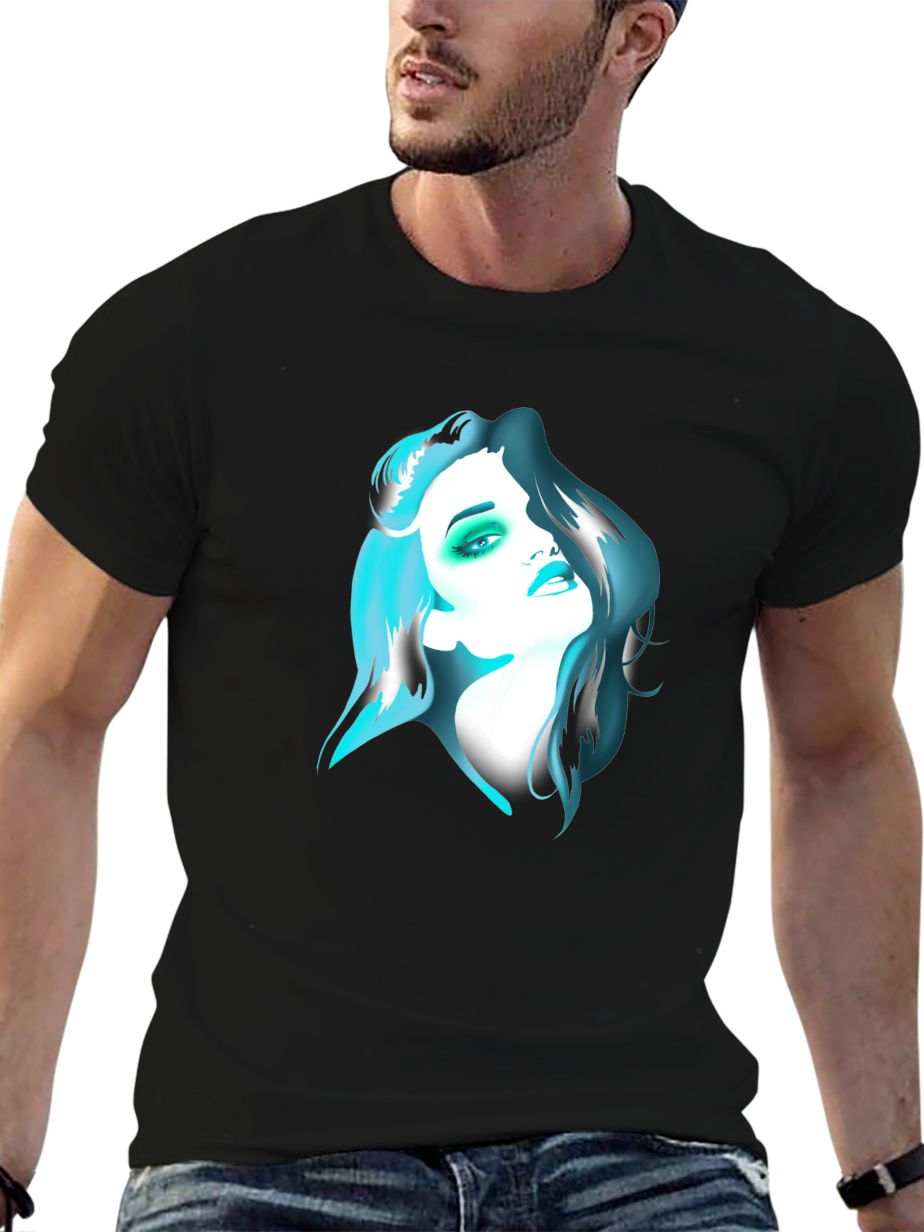 Graphic Tee - Woman Portrait Black T-Shirt