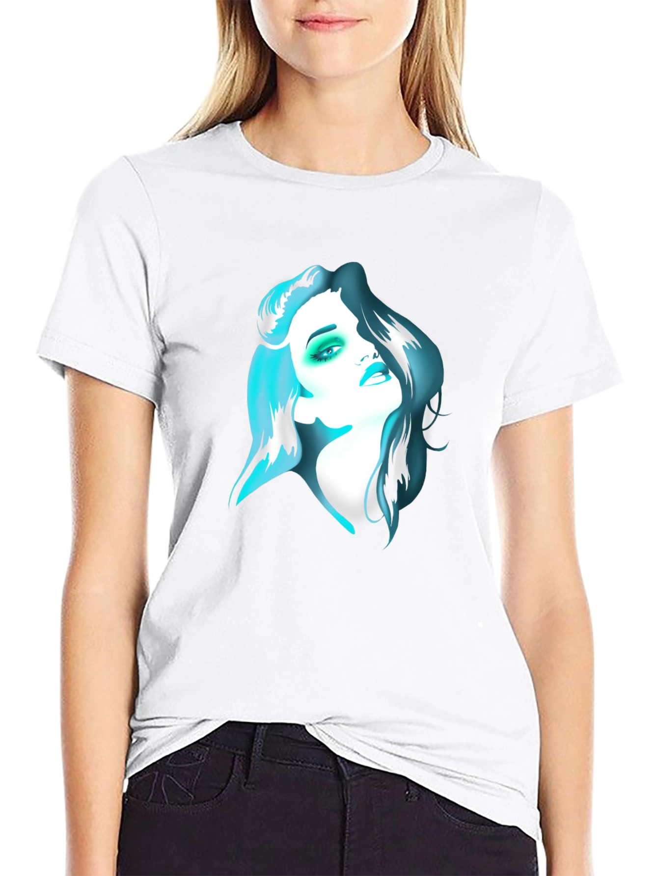 Graphic Tee - Woman Portrait Black T-Shirt