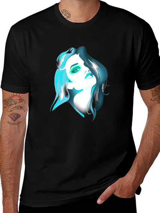 Graphic Tee - Woman Portrait Black T-Shirt