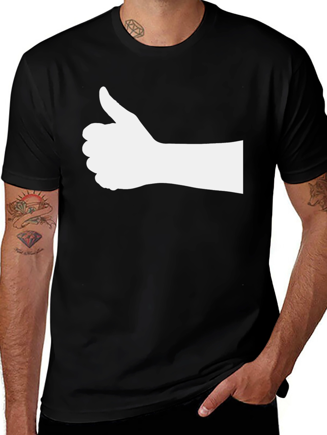 Thumbs Up Graphic Black T-Shirt
