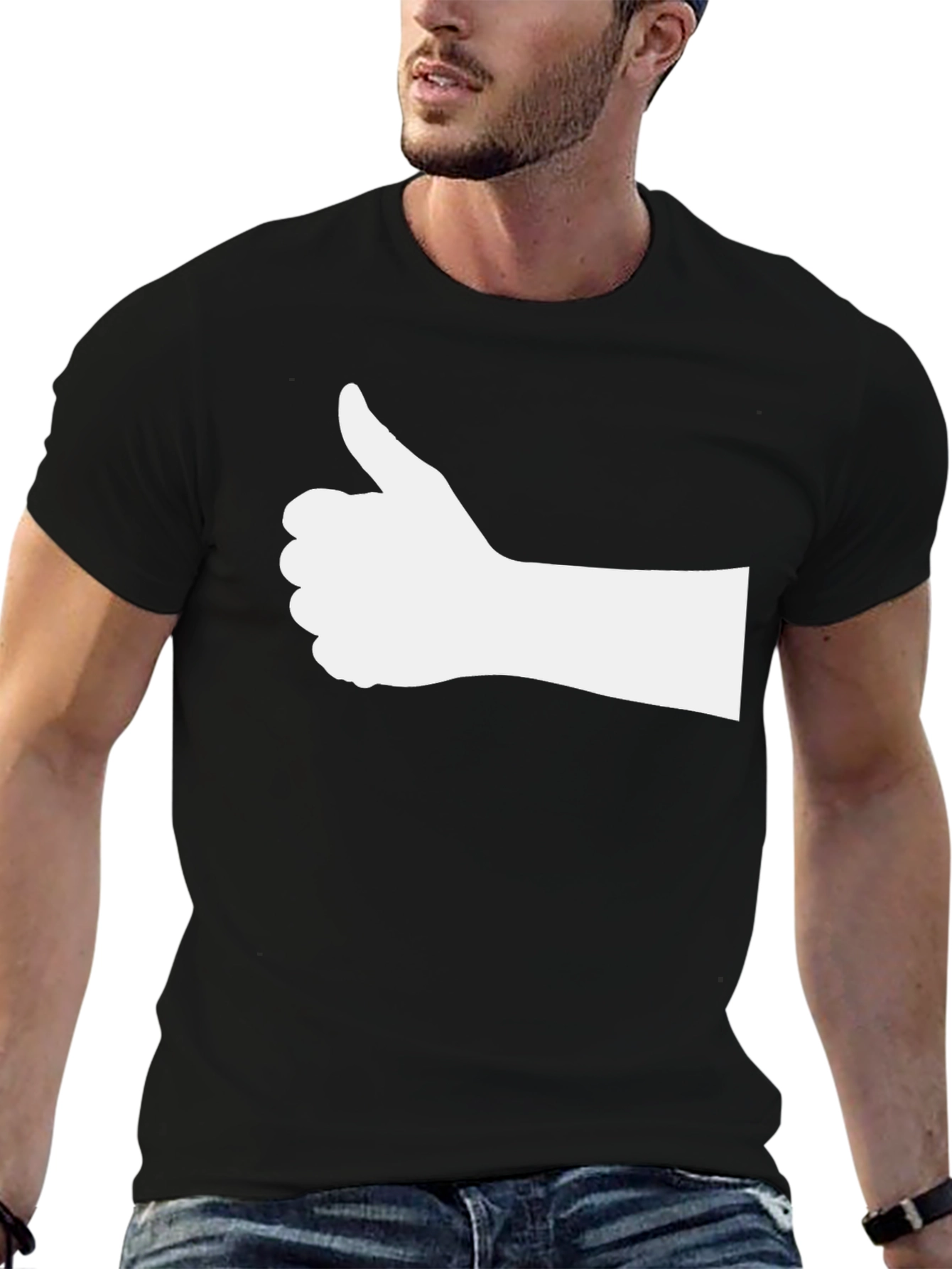 Thumbs Up Graphic Black T-Shirt