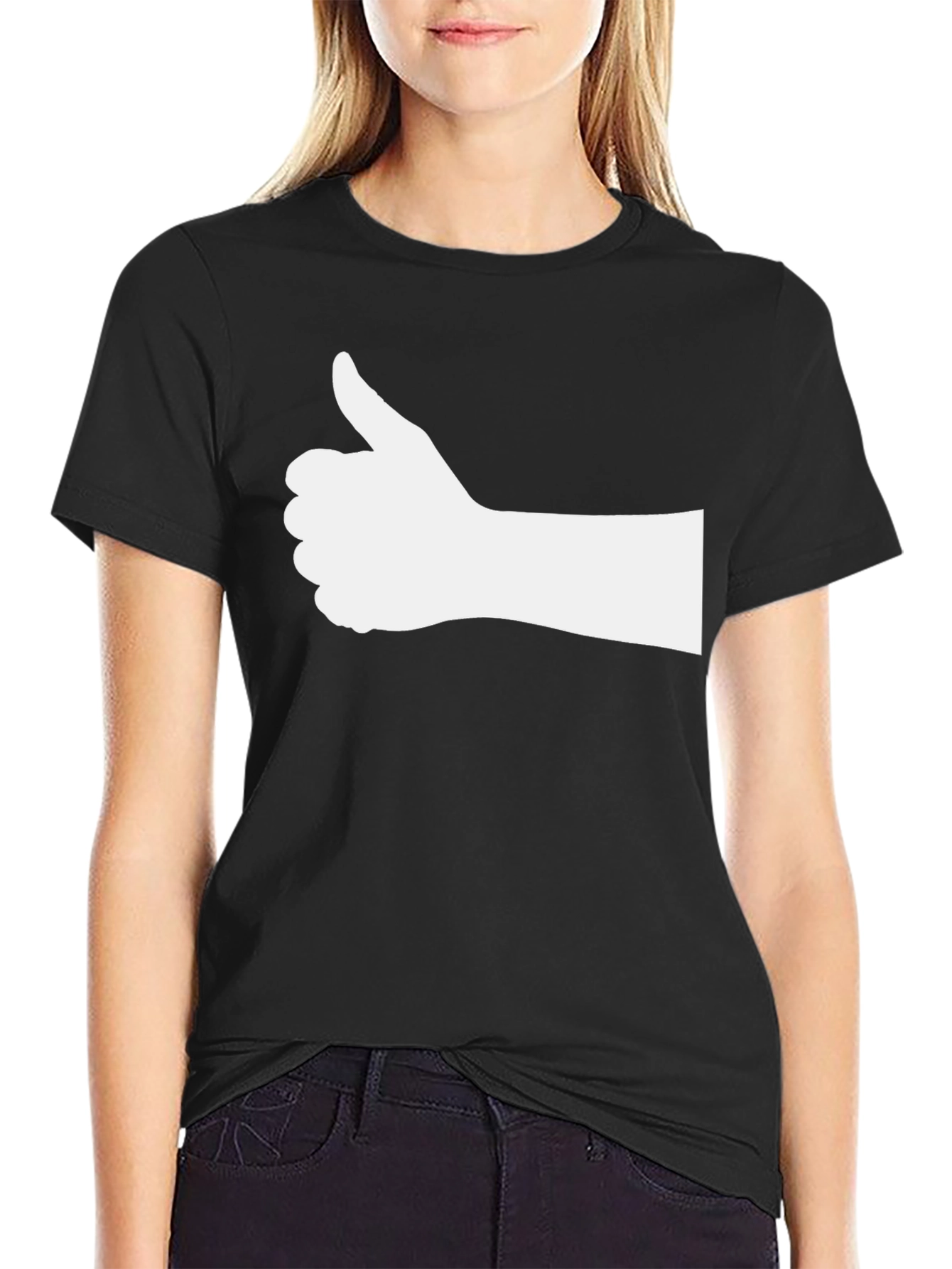 Thumbs Up Graphic Black T-Shirt