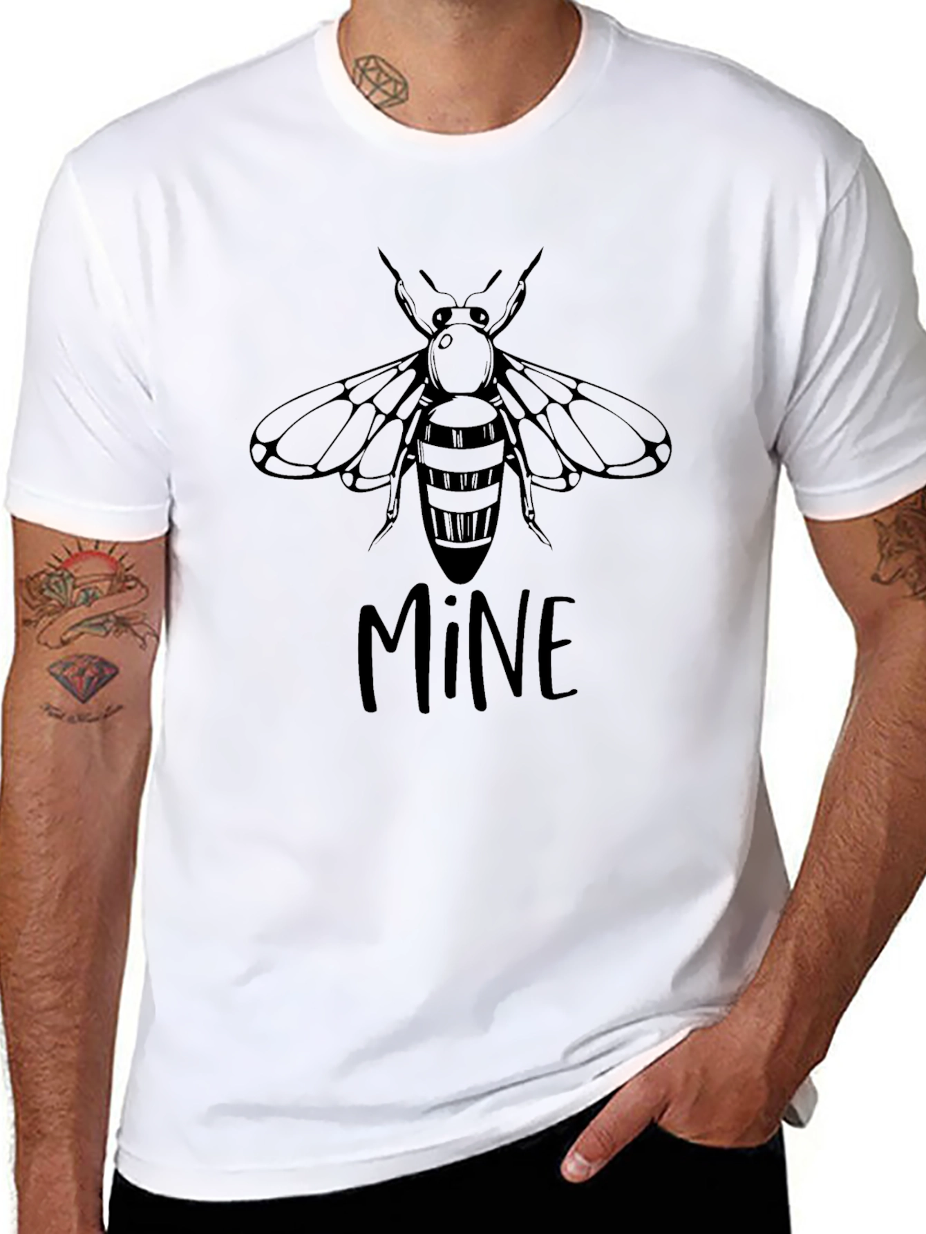 Bee Mine Graphic Tee - Black Cotton T-Shirt