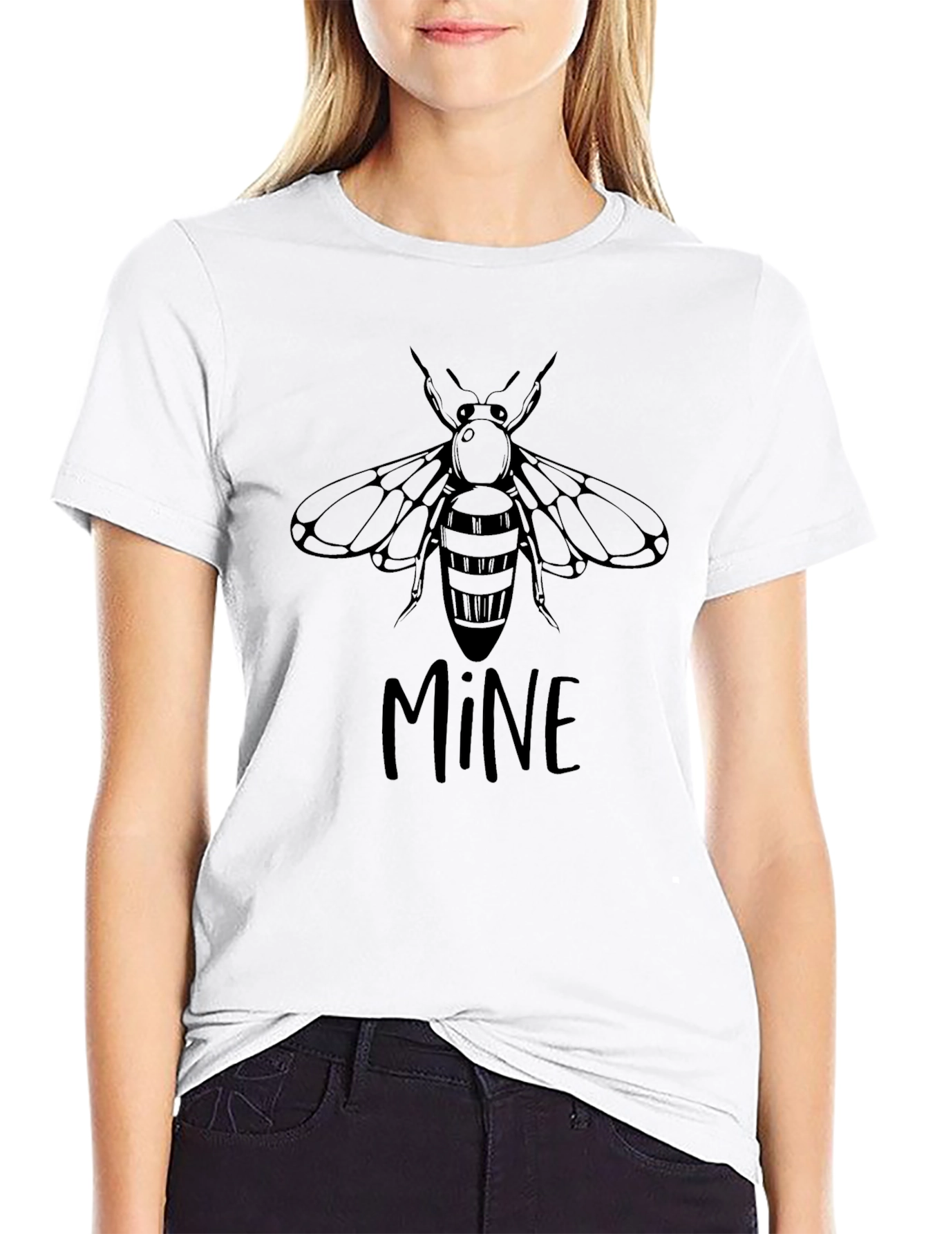 Bee Mine Graphic Tee - Black Cotton T-Shirt