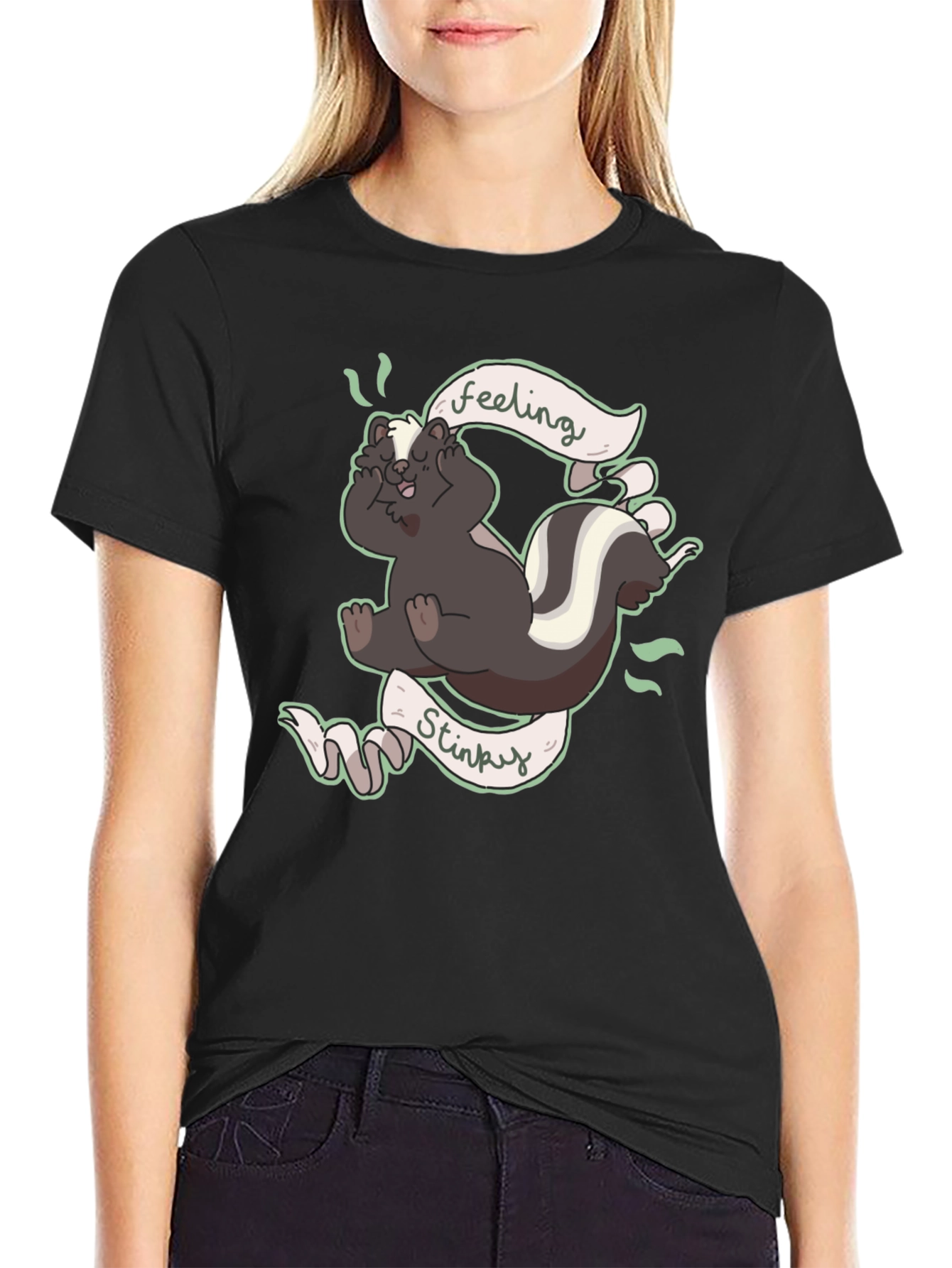 Feeling Stinky T-Shirt - Humorous Skunk Design