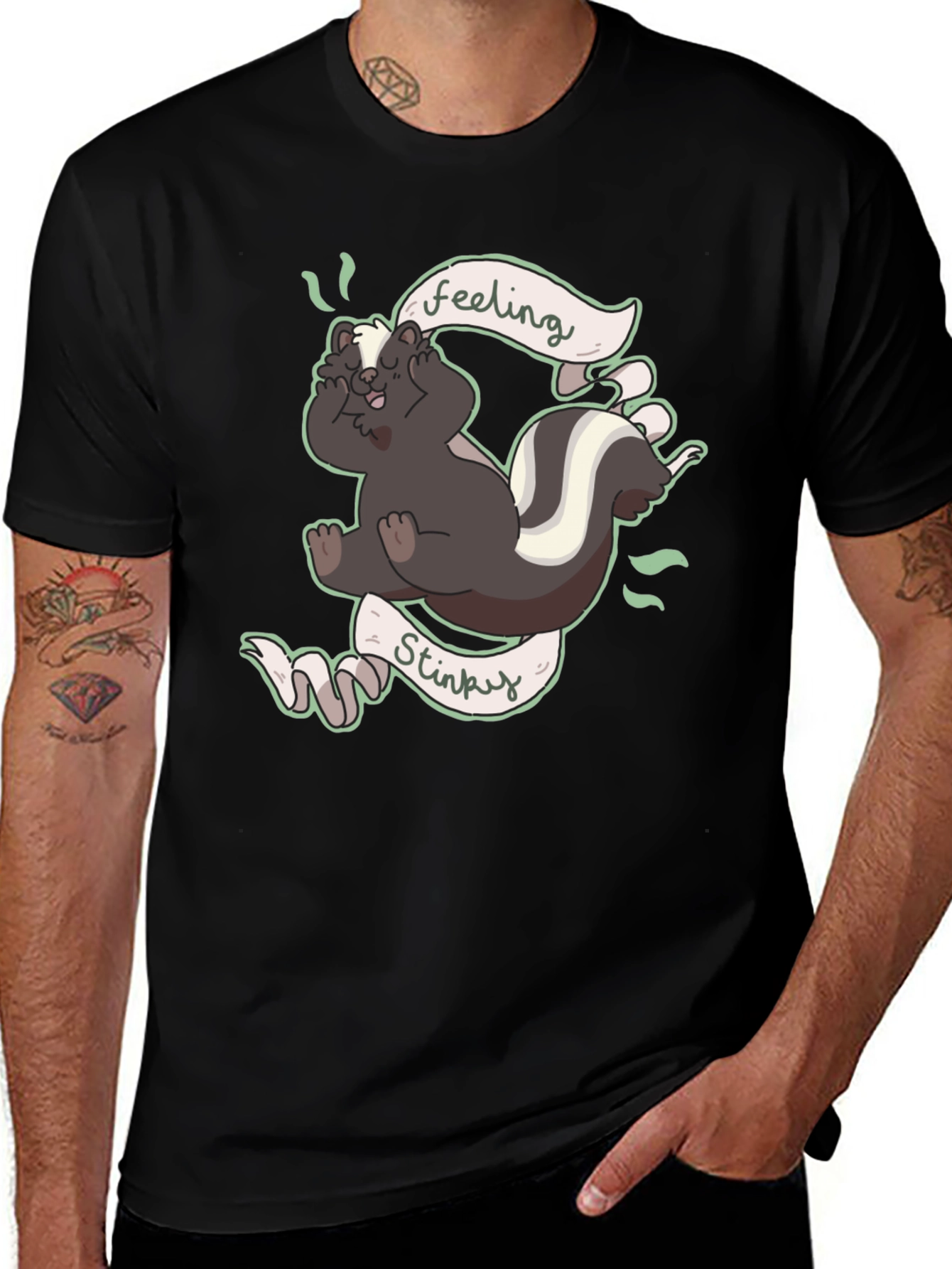 Feeling Stinky T-Shirt - Humorous Skunk Design