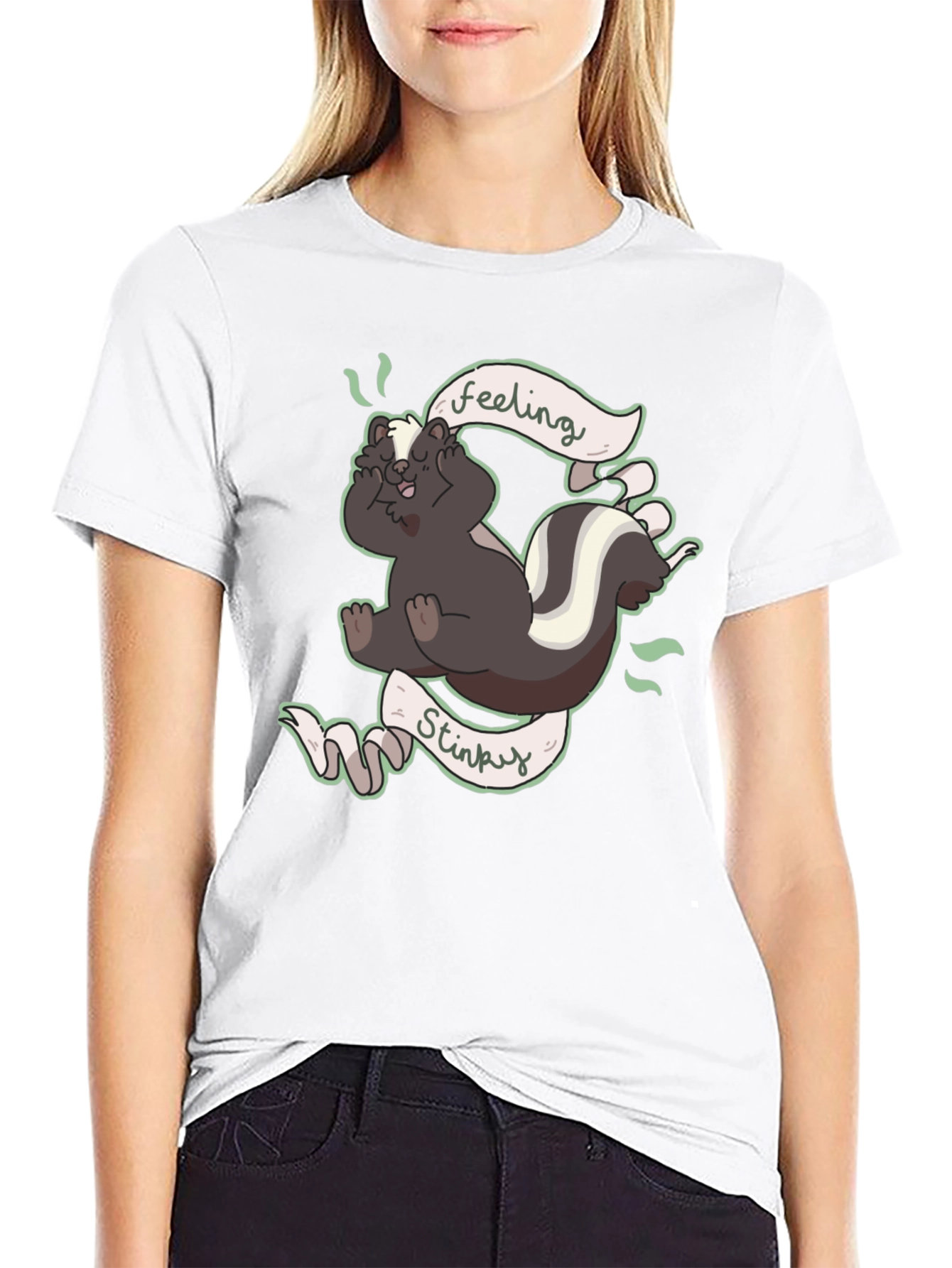 Feeling Stinky T-Shirt - Humorous Skunk Design