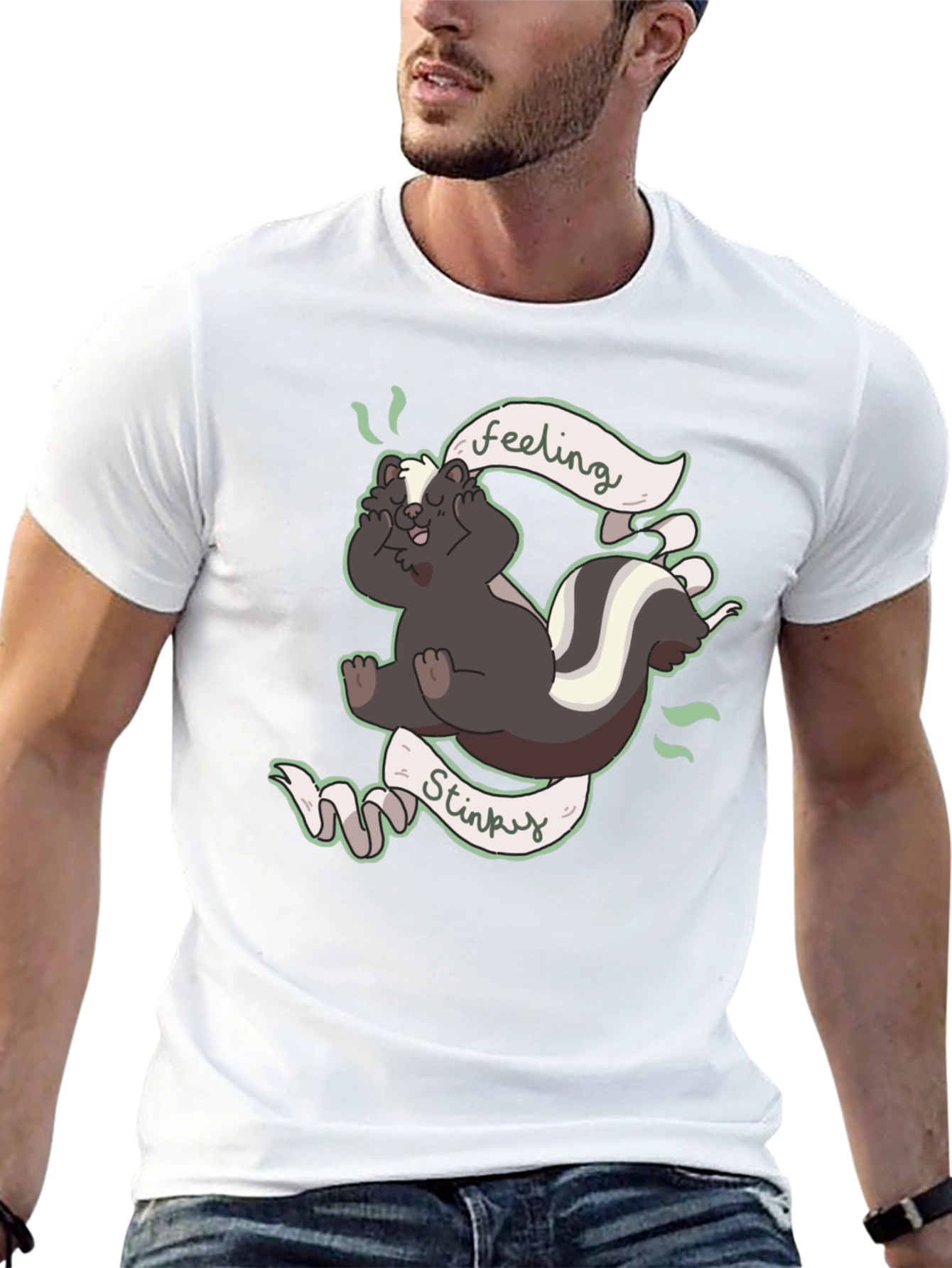 Feeling Stinky T-Shirt - Humorous Skunk Design