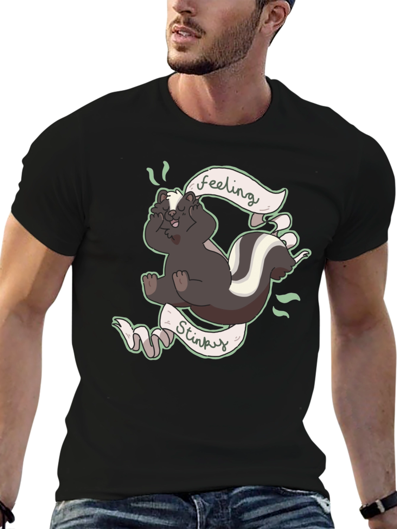 Feeling Stinky T-Shirt - Humorous Skunk Design