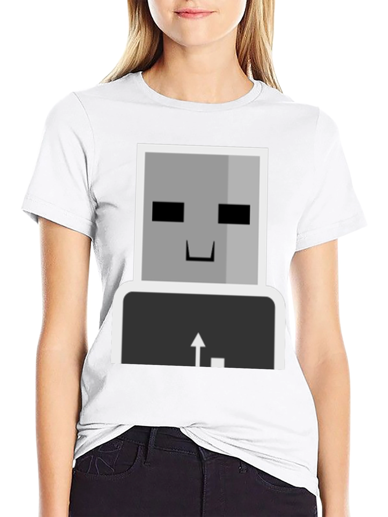 Geeky Robot T-Shirt - Keyboard Enter Design