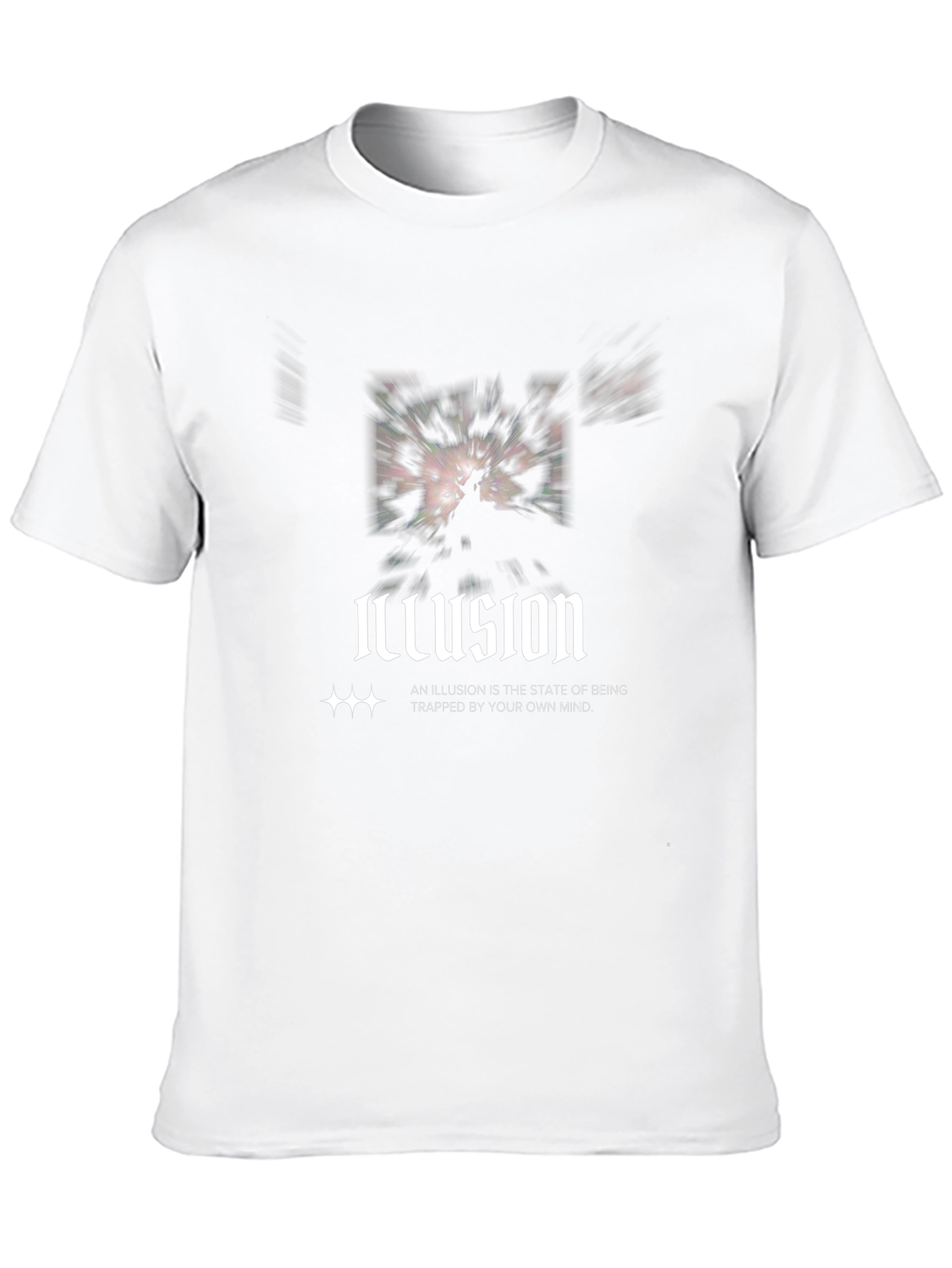 Illusion Graphic Print Black T-Shirt