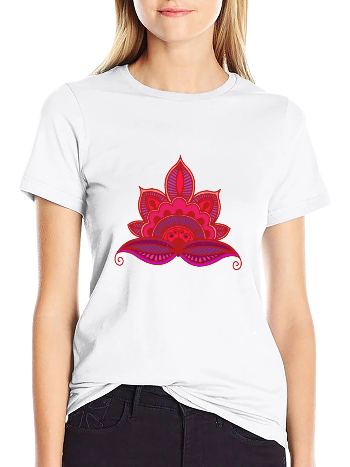 Lotus Mandala Graphic Black Tee