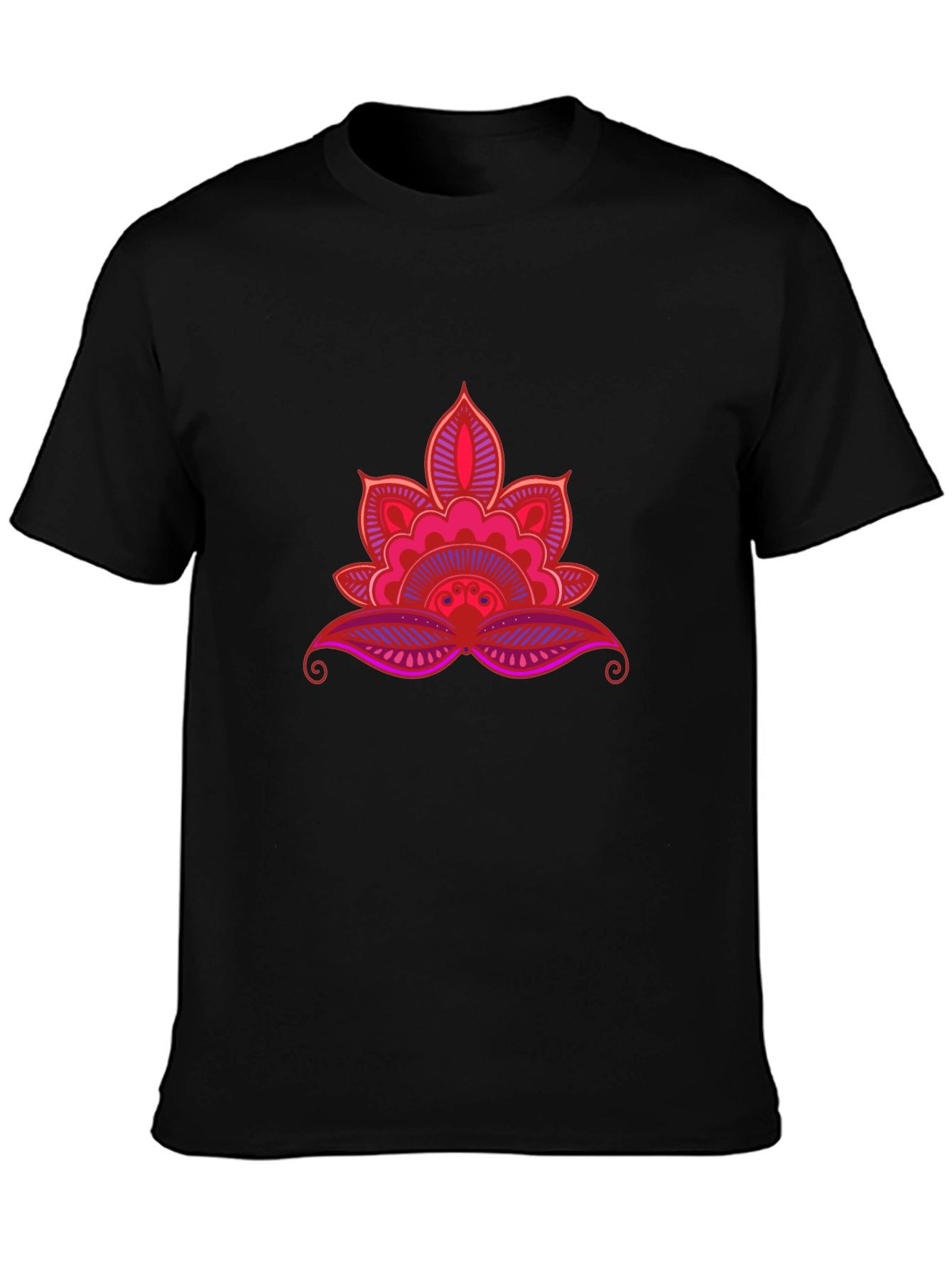 Lotus Mandala Graphic Black Tee