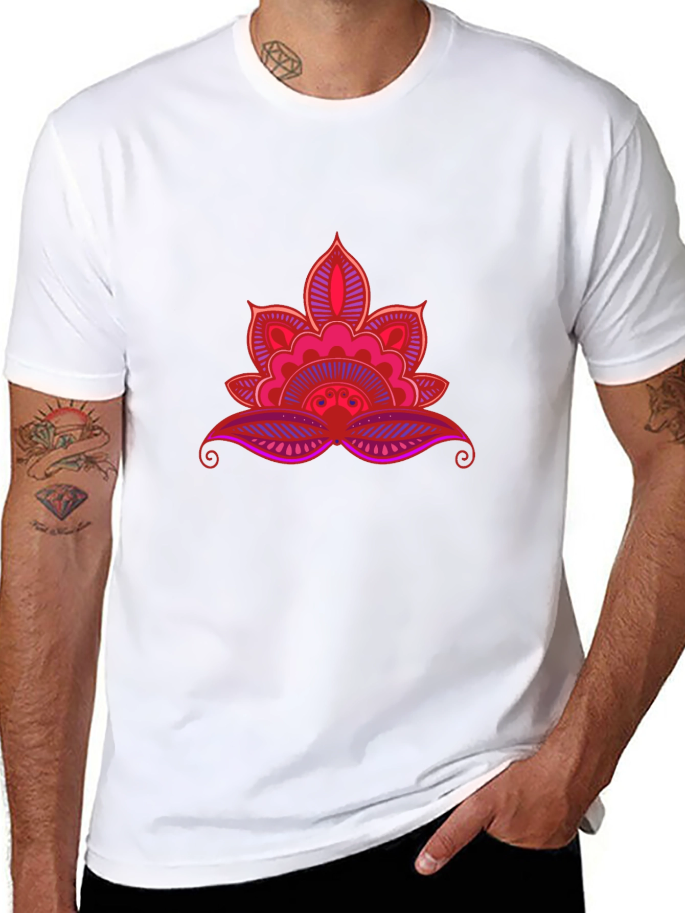 Lotus Mandala Graphic Black Tee