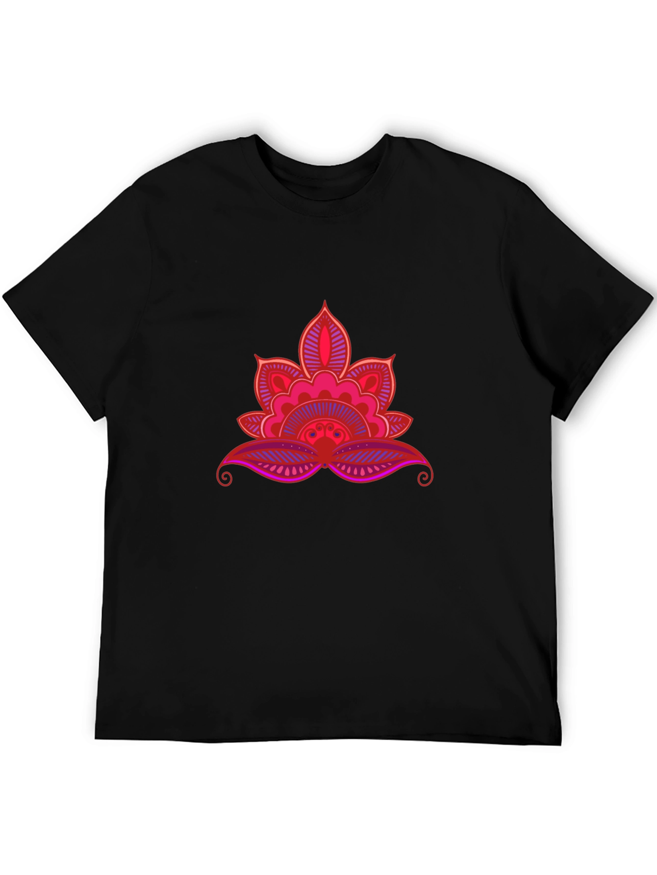 Lotus Mandala Graphic Black Tee