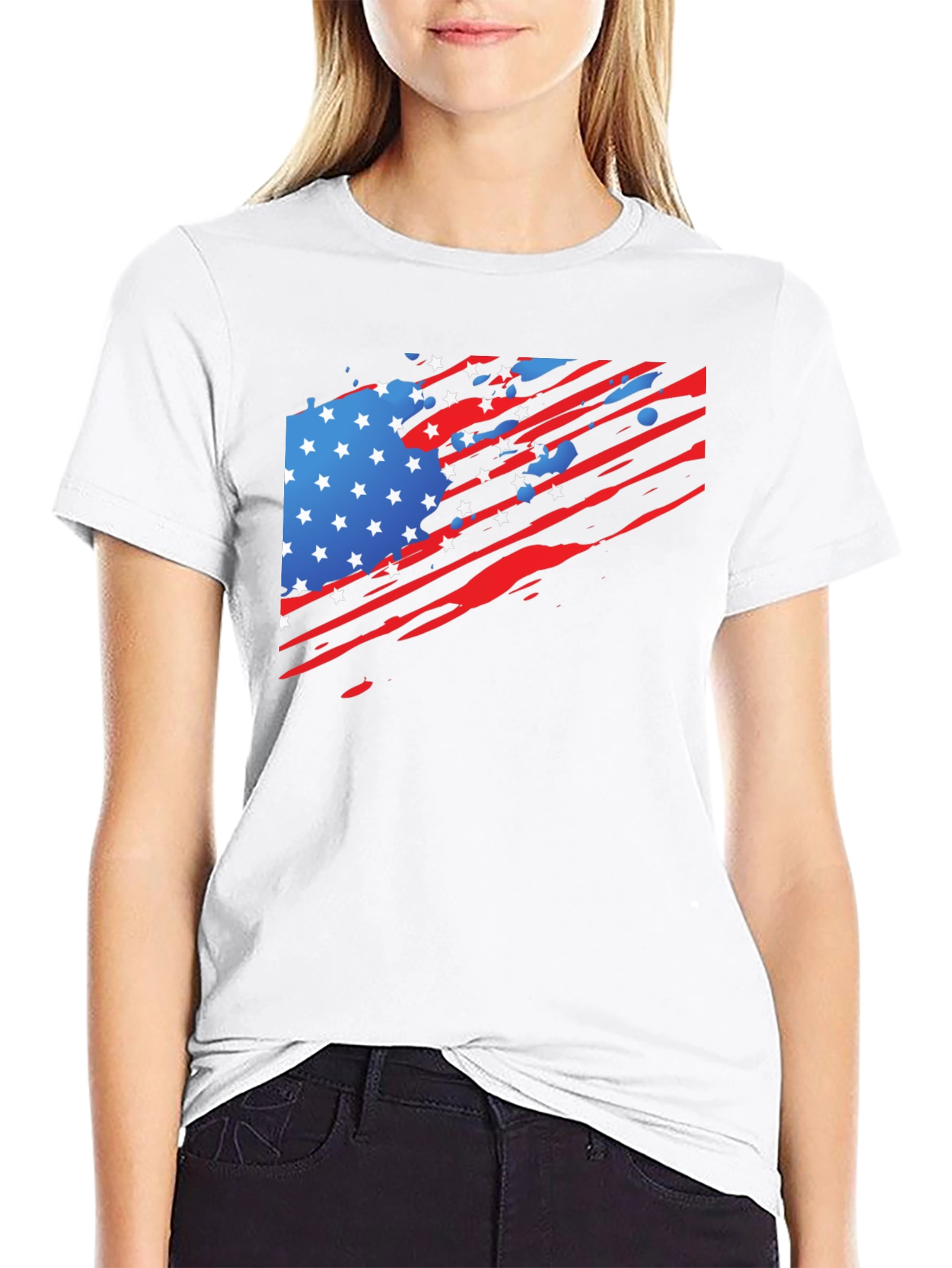 American Flag Graphic Black T-Shirt