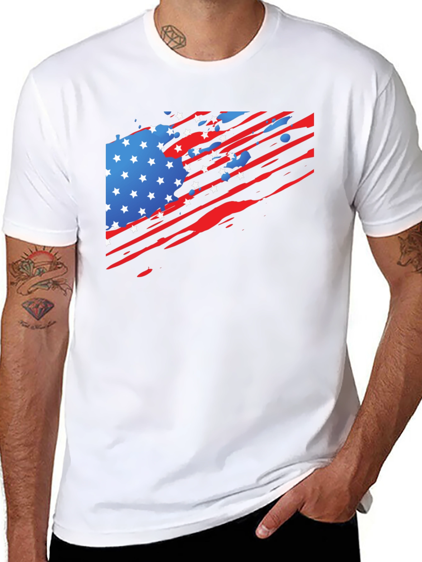 American Flag Graphic Black T-Shirt