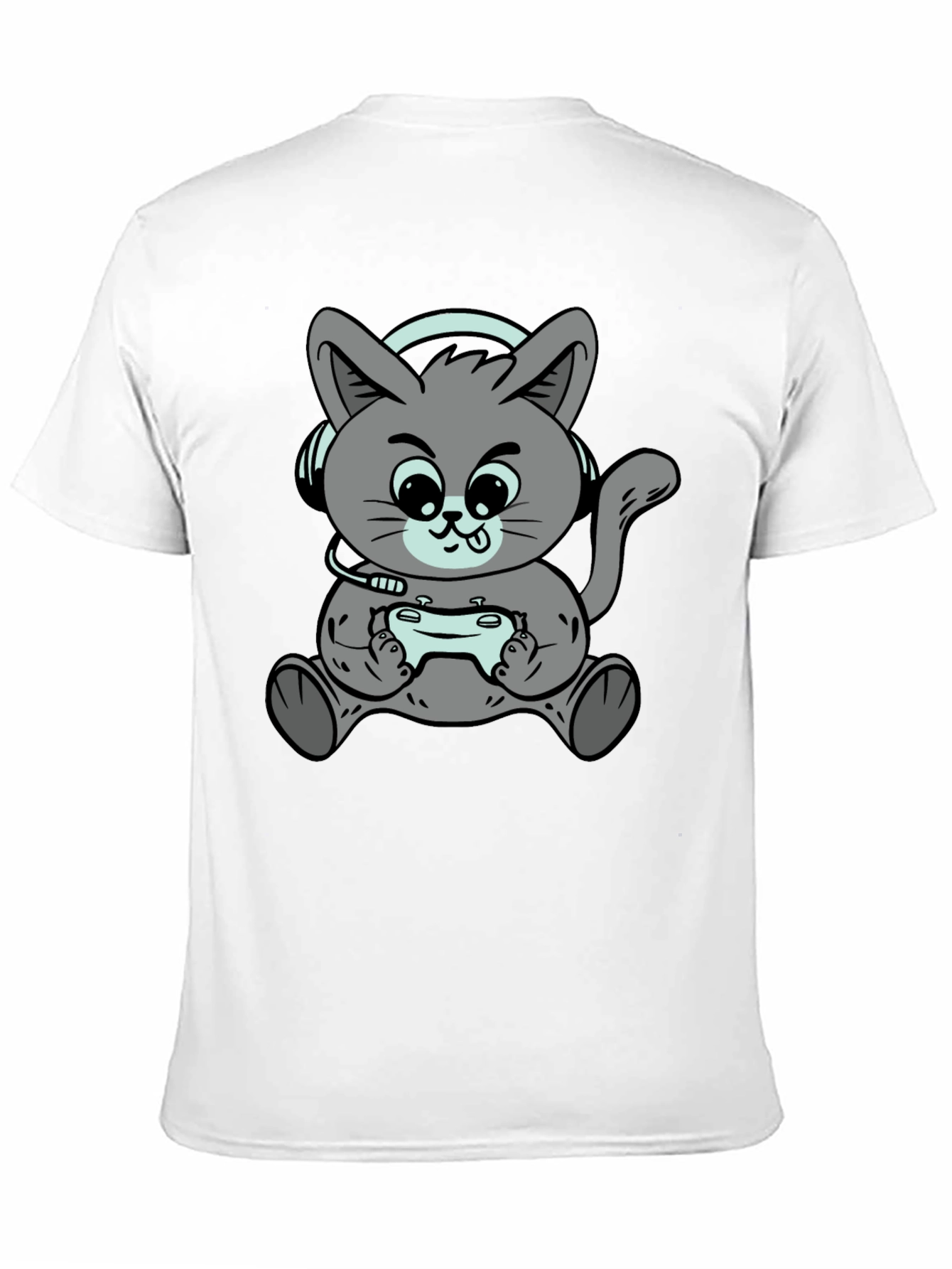 Gamer Cat T-Shirt - Cool Cartoon Kitten Design