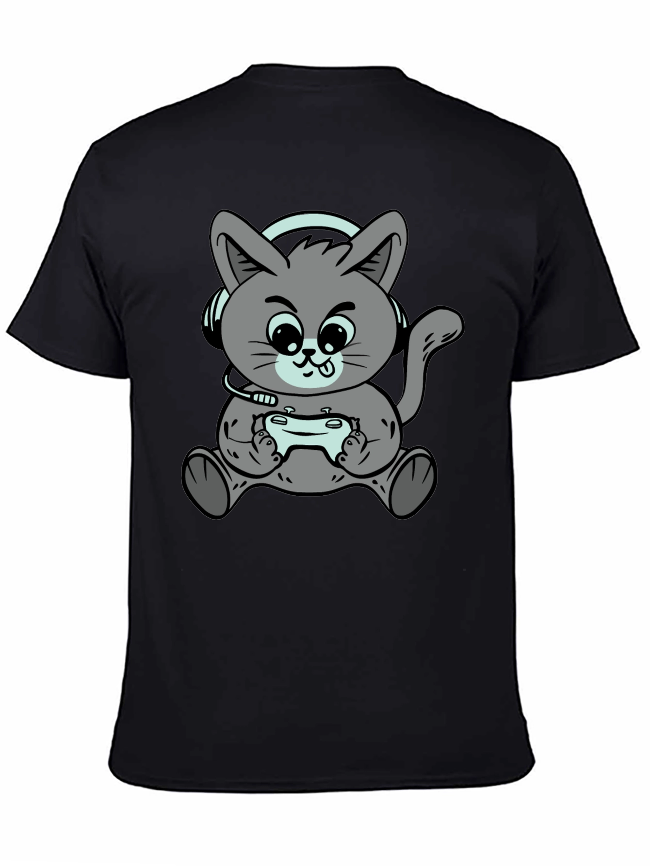 Gamer Cat T-Shirt - Cool Cartoon Kitten Design
