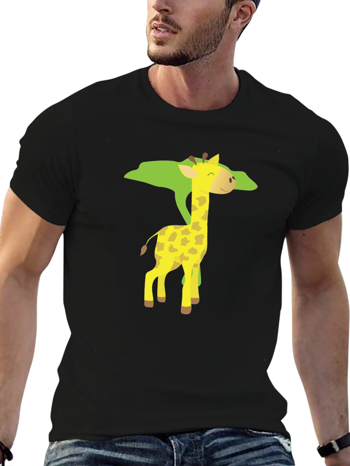 Giraffe Graphic Black T-Shirt