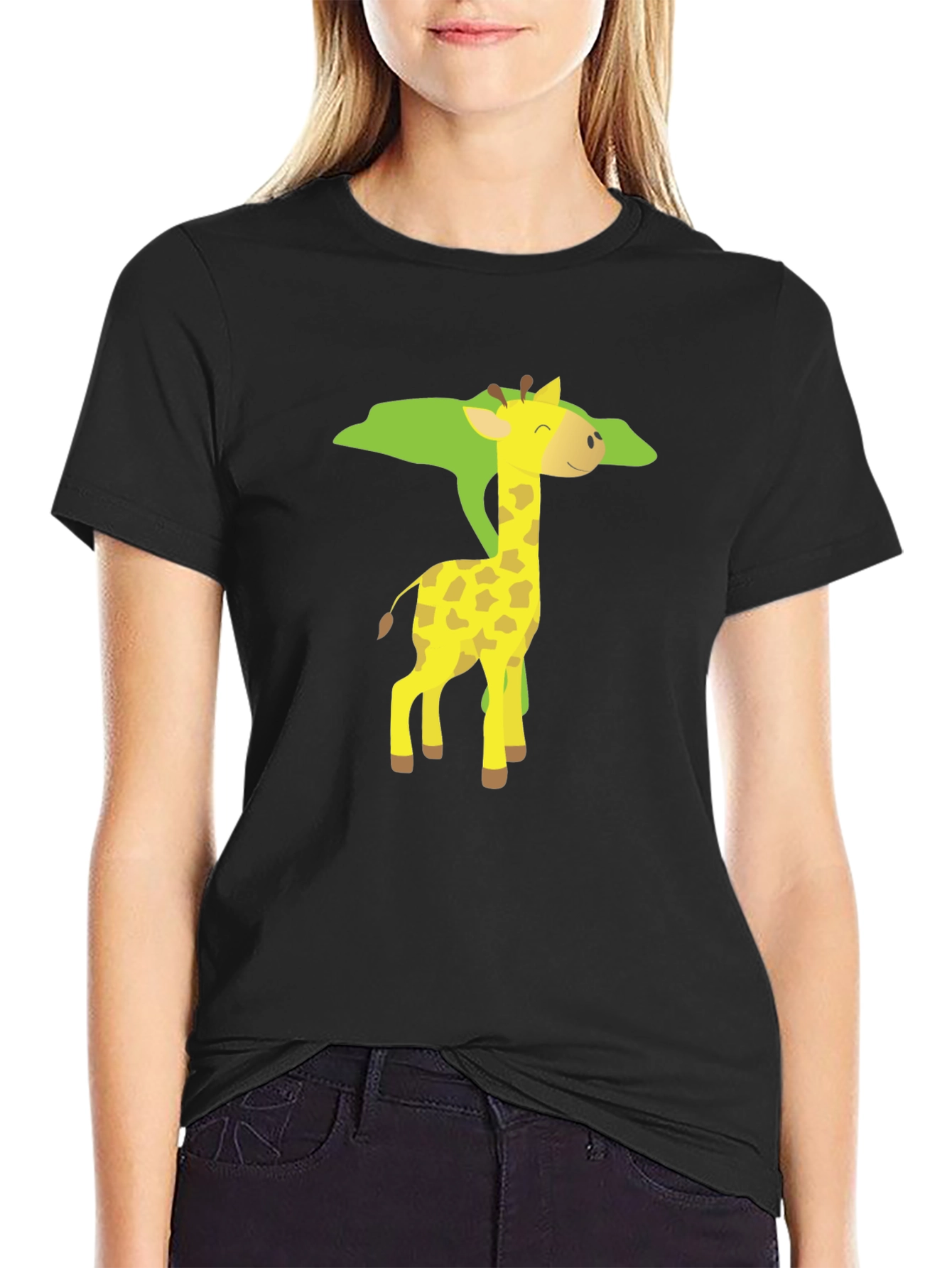 Giraffe Graphic Black T-Shirt