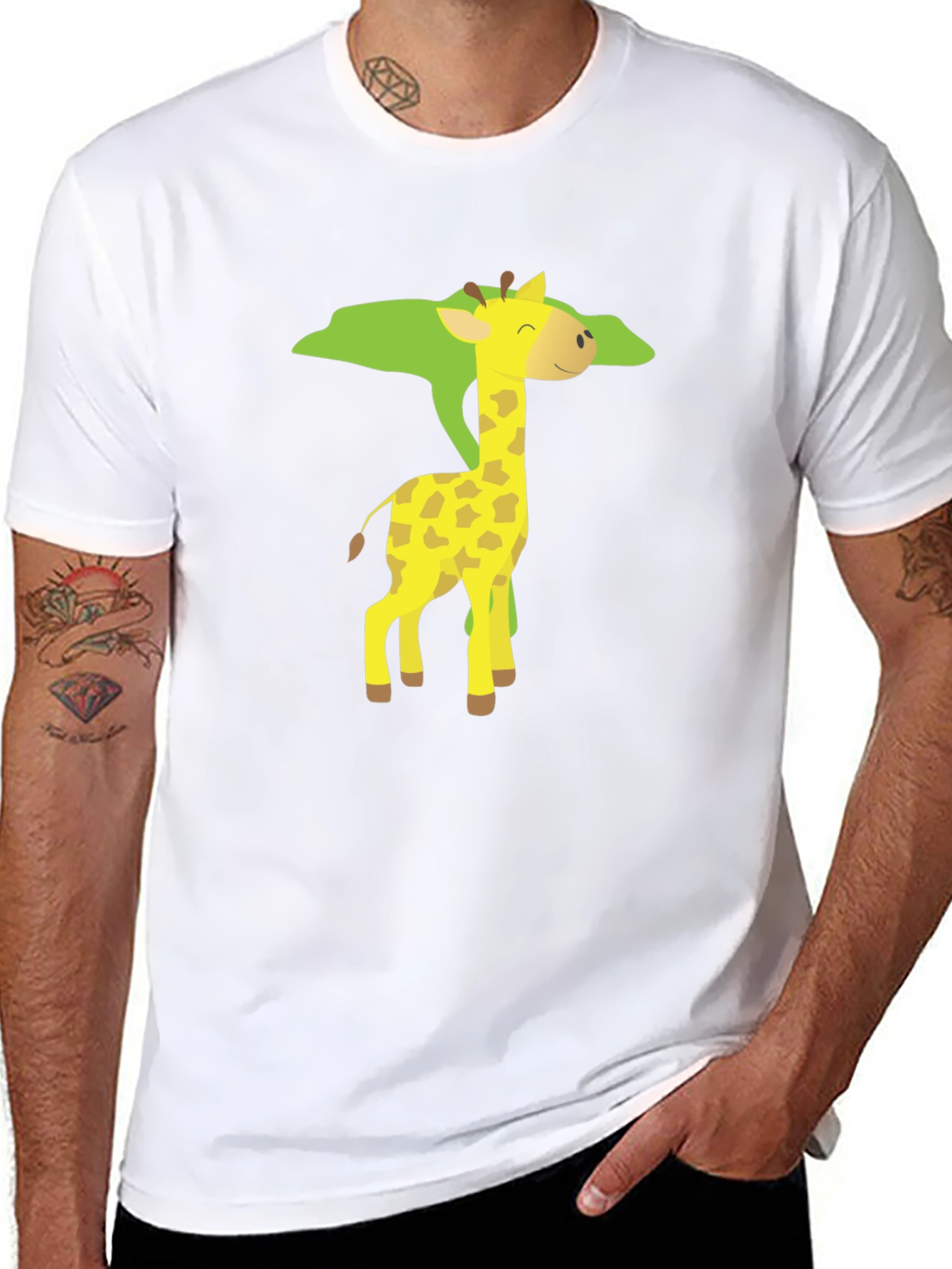 Giraffe Graphic Black T-Shirt