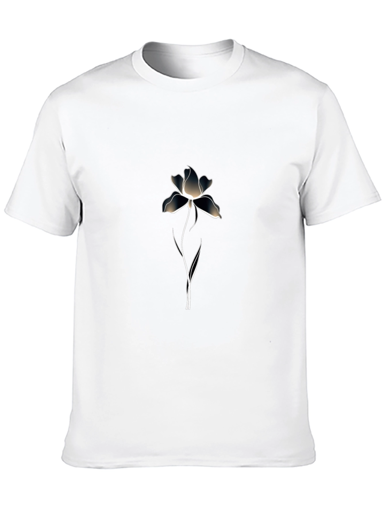 Elegant Floral Graphic Print Black T-Shirt