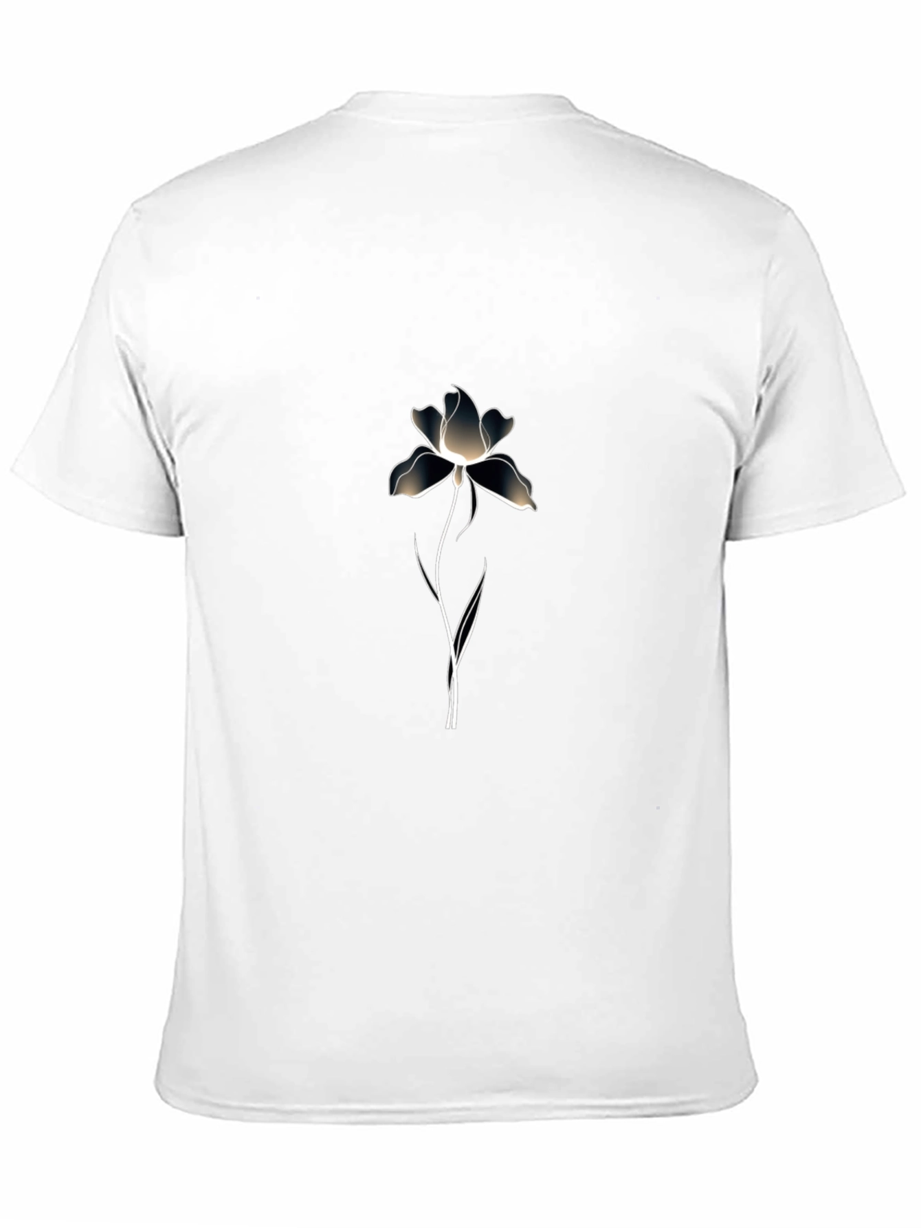 Elegant Floral Graphic Print Black T-Shirt