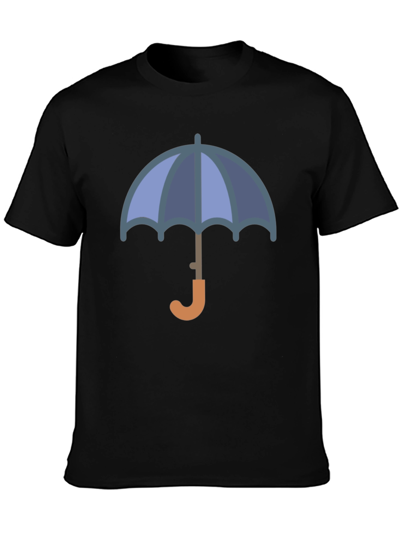 Stylish Umbrella Graphic Tee - Black Cotton Blend T-Shirt