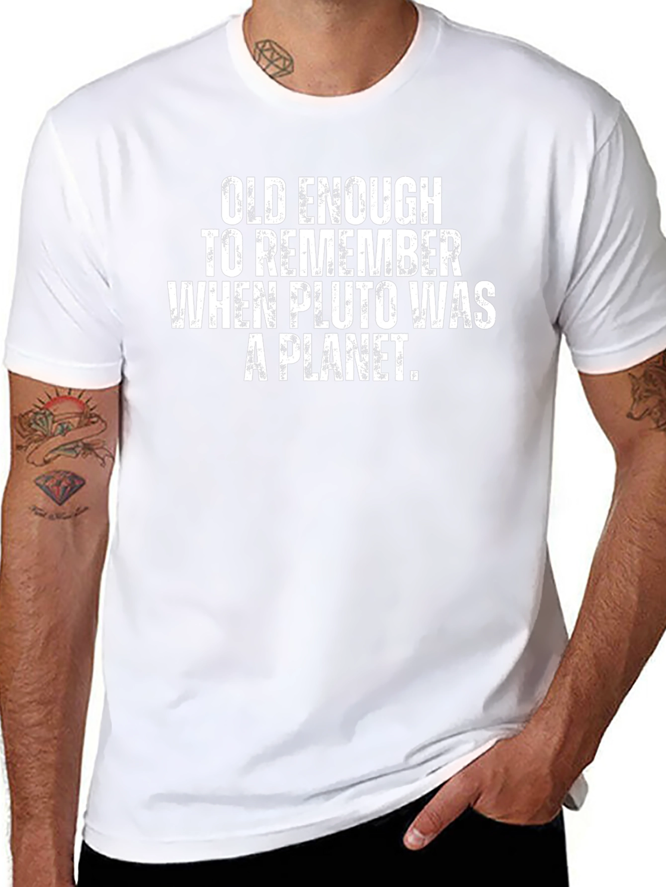Old Enough Pluto Planet Black T-Shirt