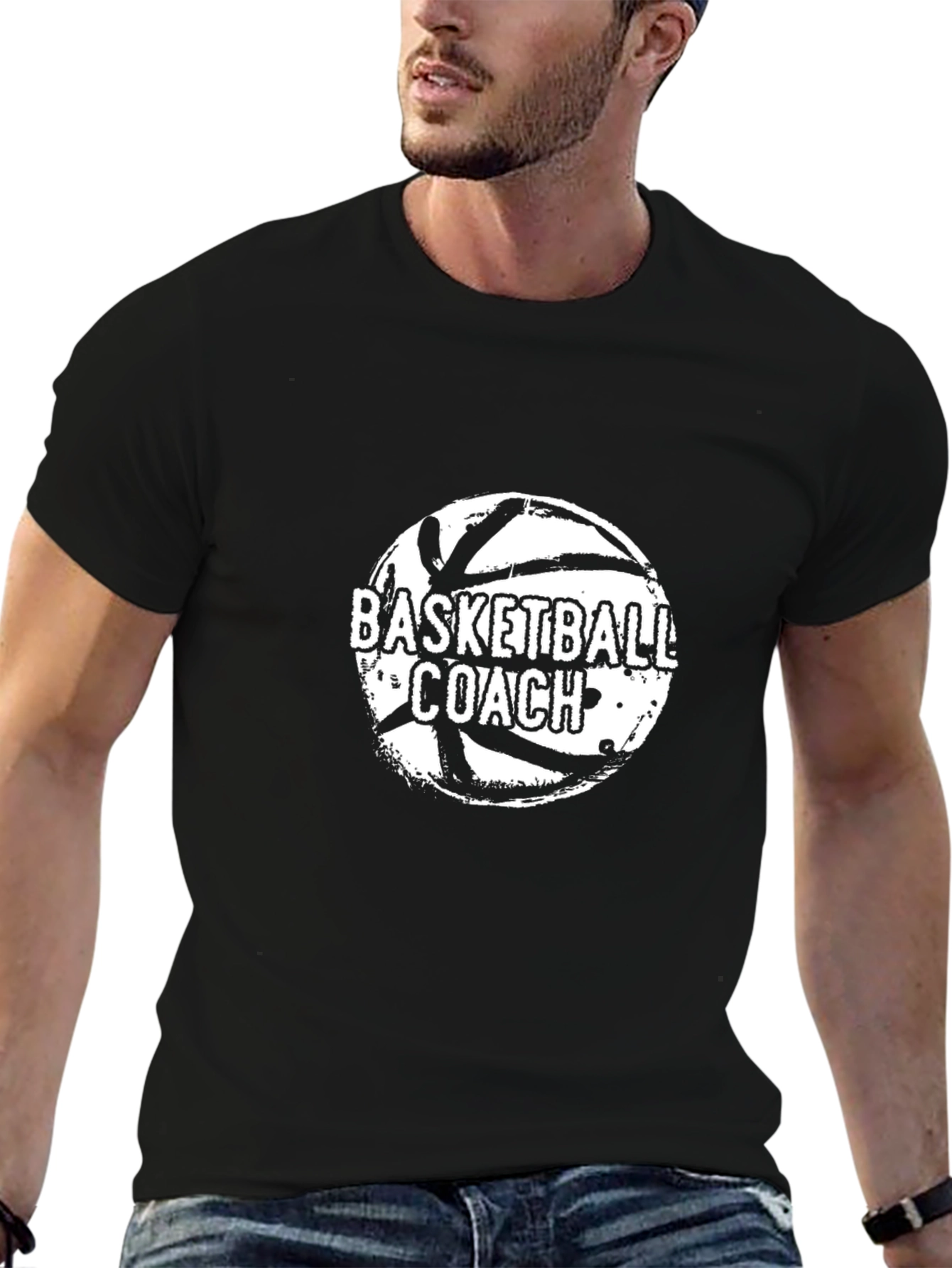 Basketball Coach T-Shirt - Black Graphic Tee