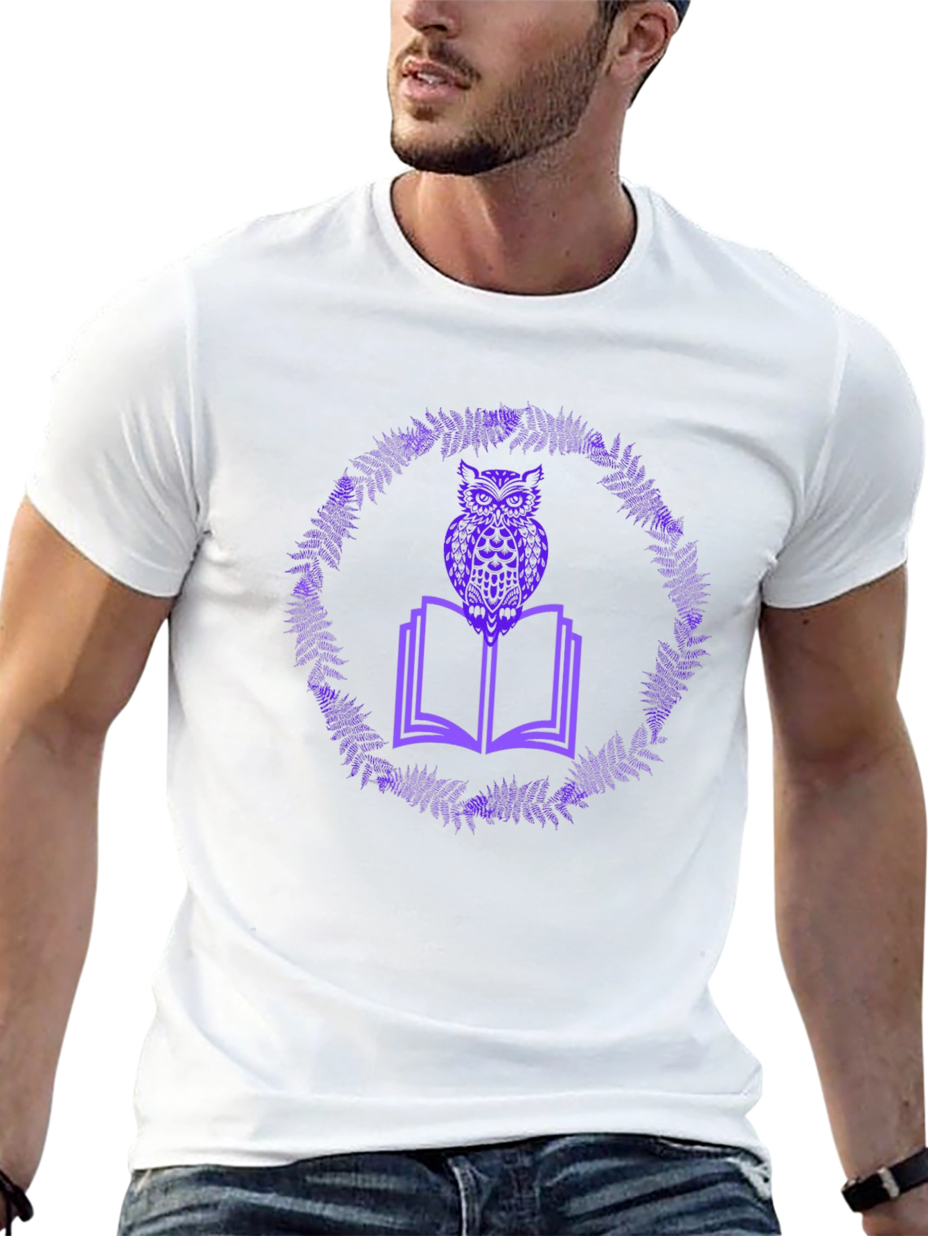 Owl on Book Graphic Tee - Black