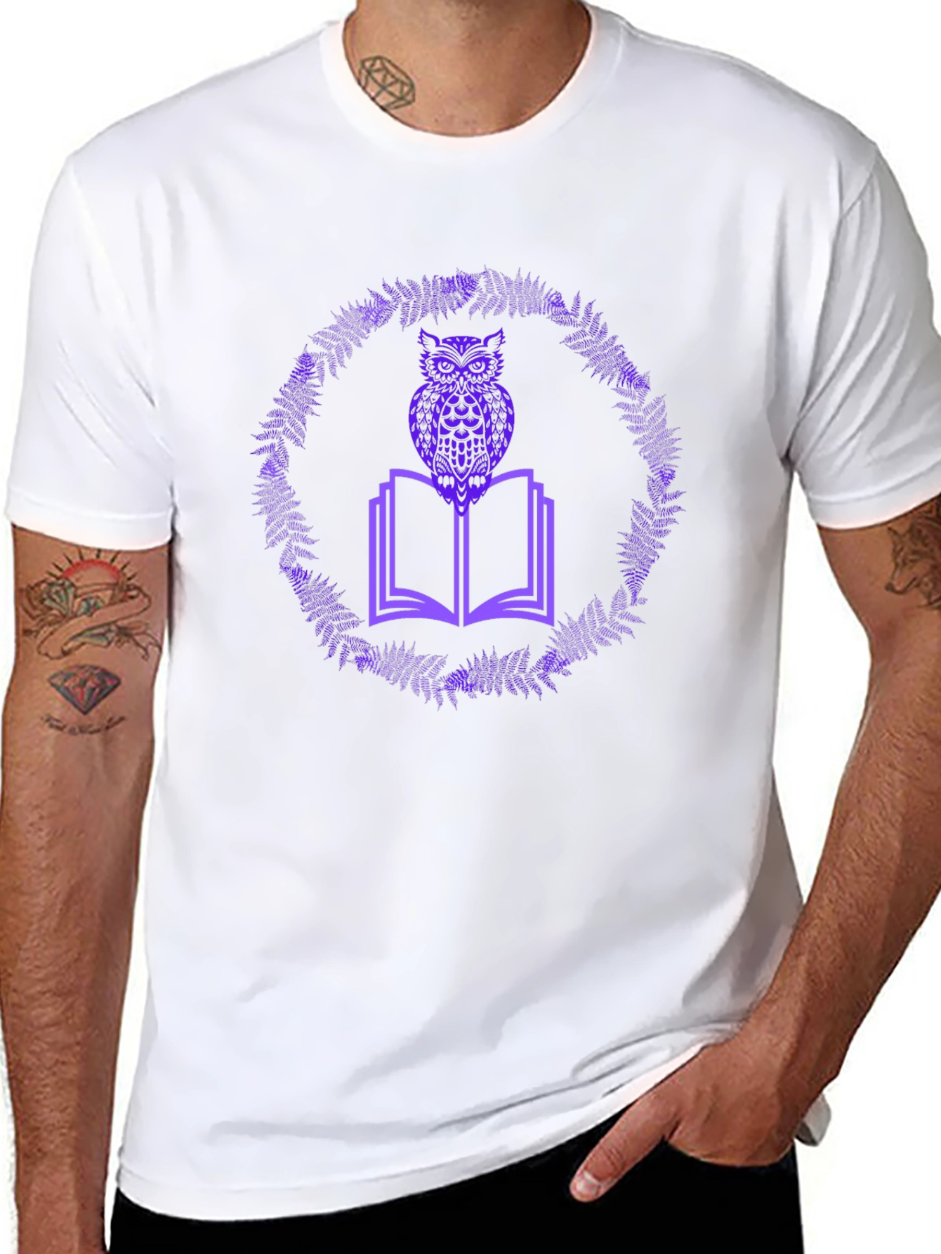 Owl on Book Graphic Tee - Black