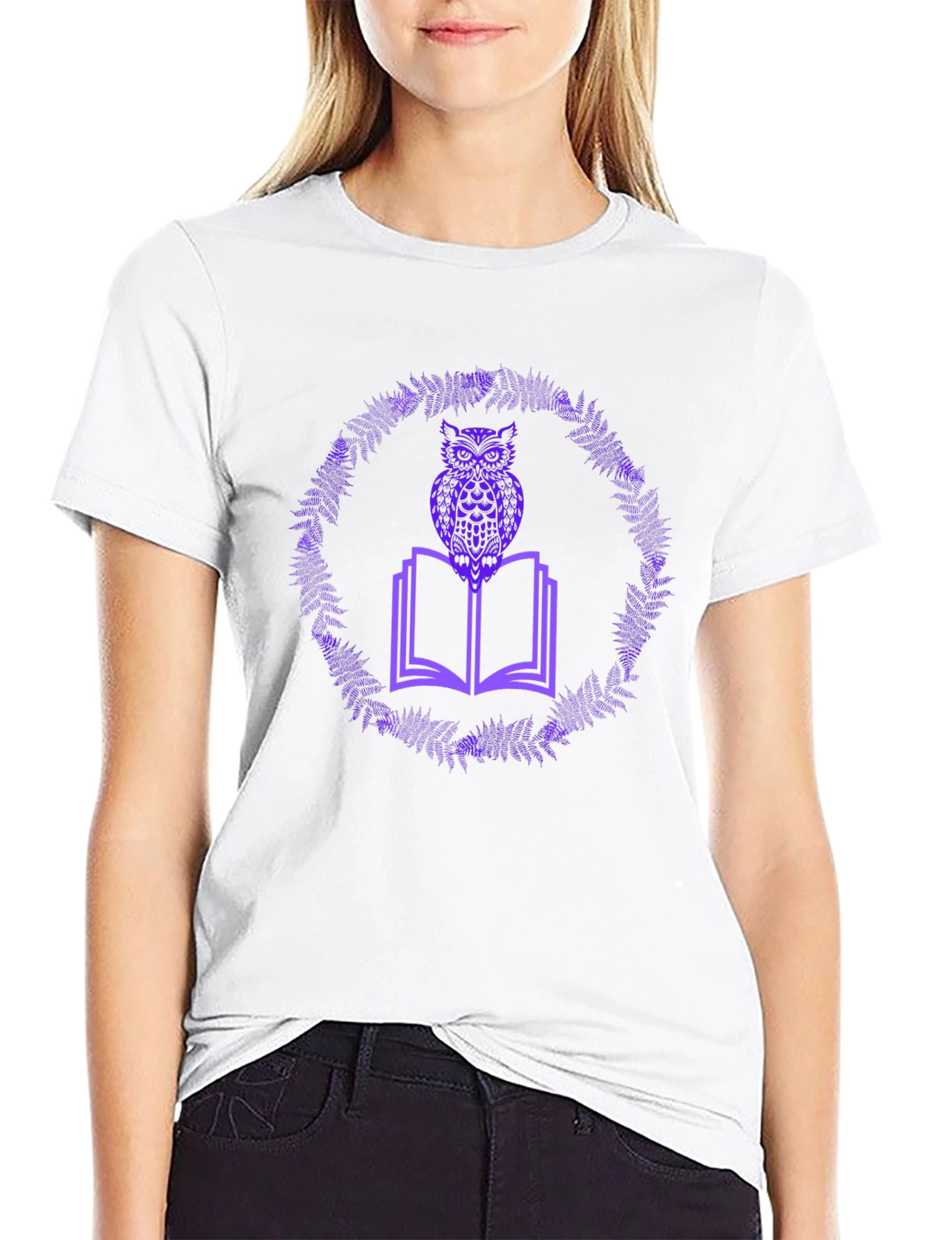 Owl on Book Graphic Tee - Black