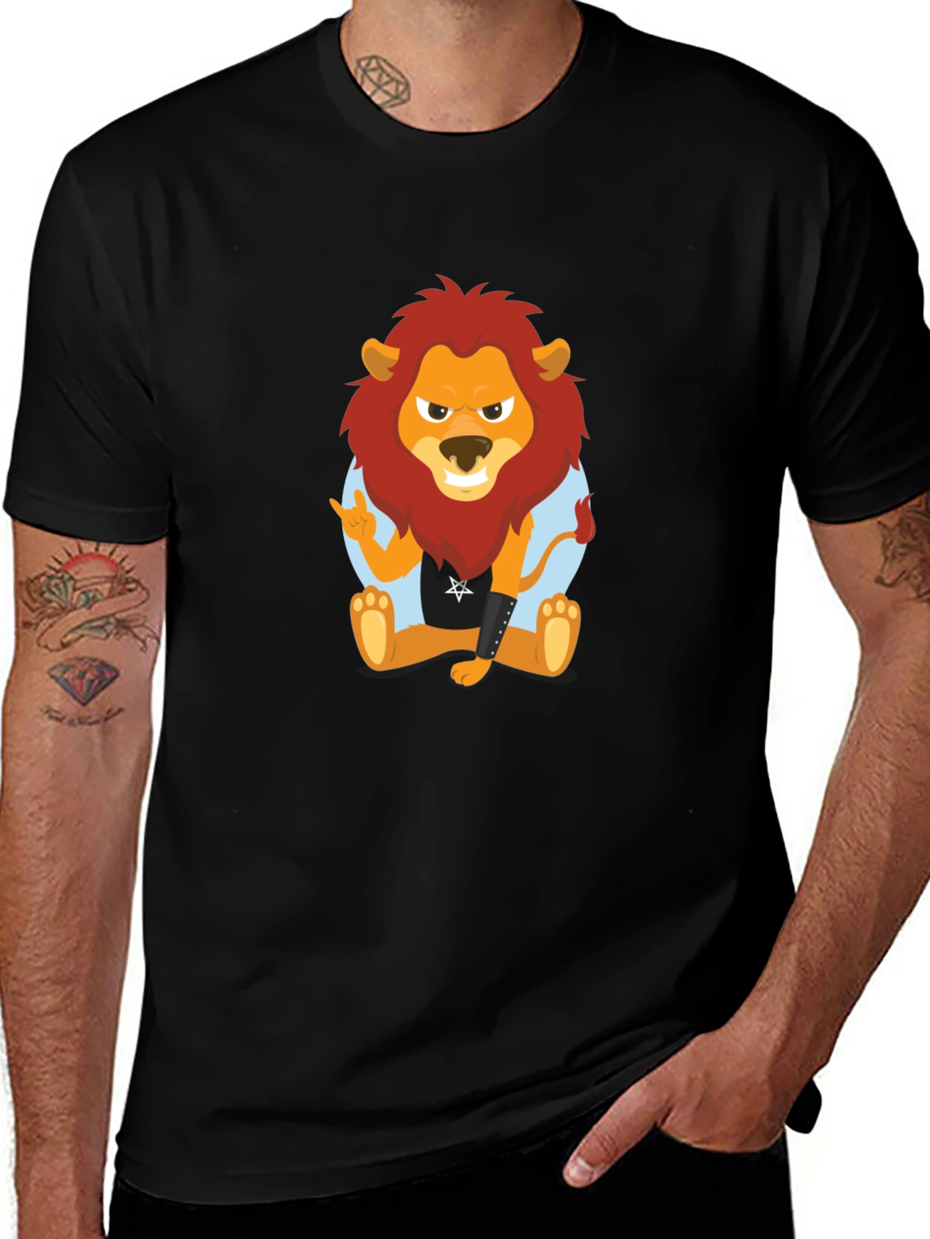 Rocking Lion Graphic Tee - Black