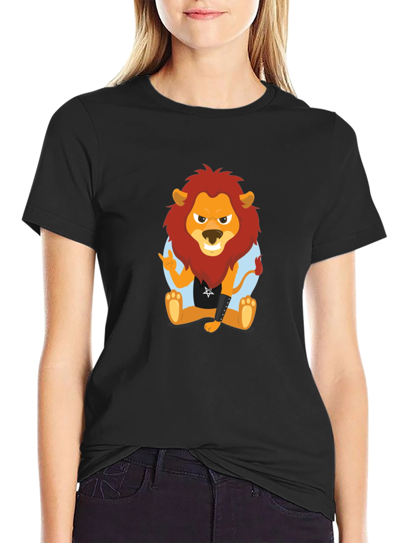 Rocking Lion Graphic Tee - Black