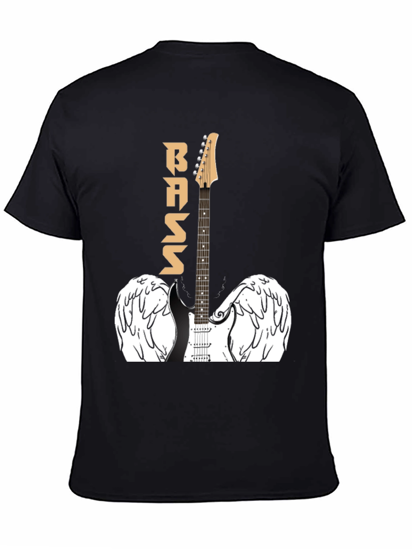 Bass Guitar Angel Wings Graphic T-Shirt