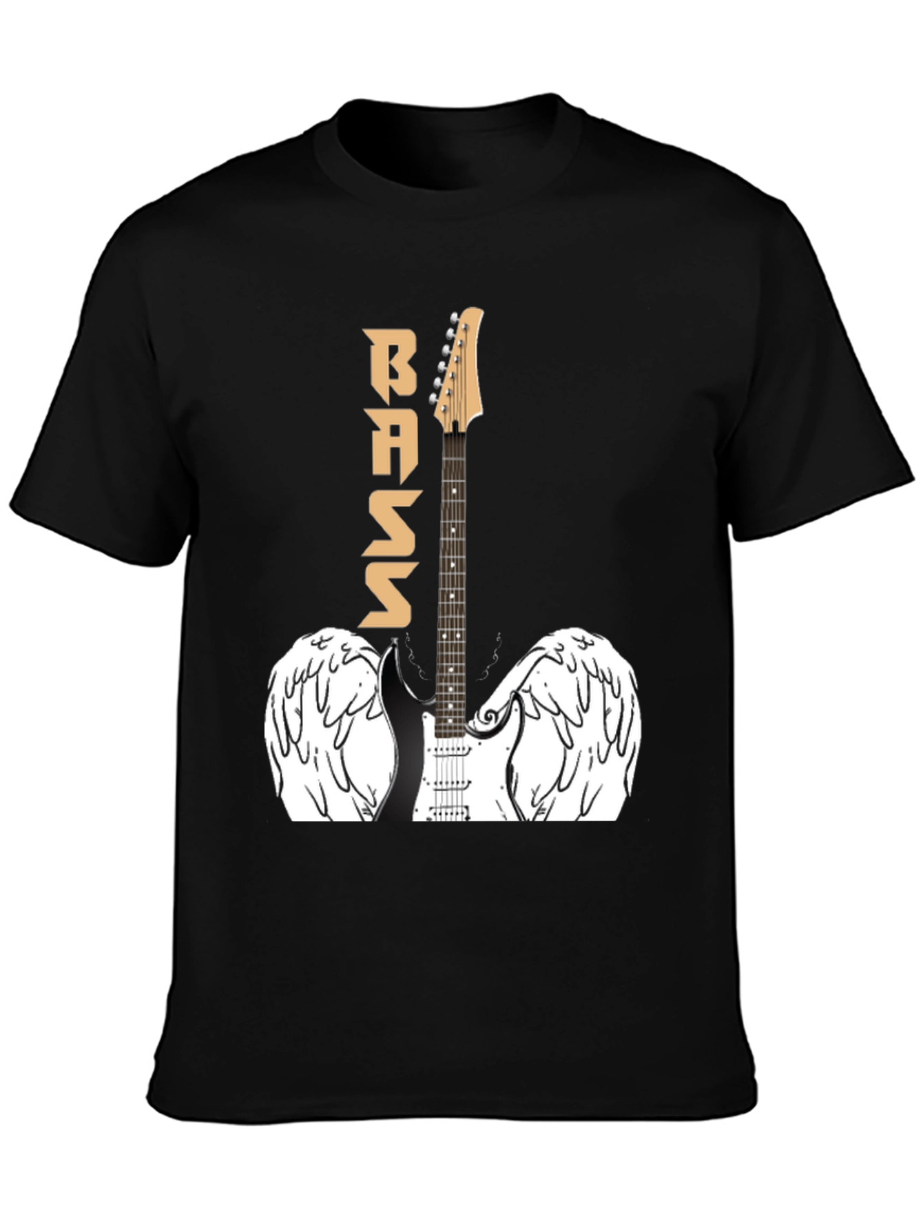 Bass Guitar Angel Wings Graphic T-Shirt
