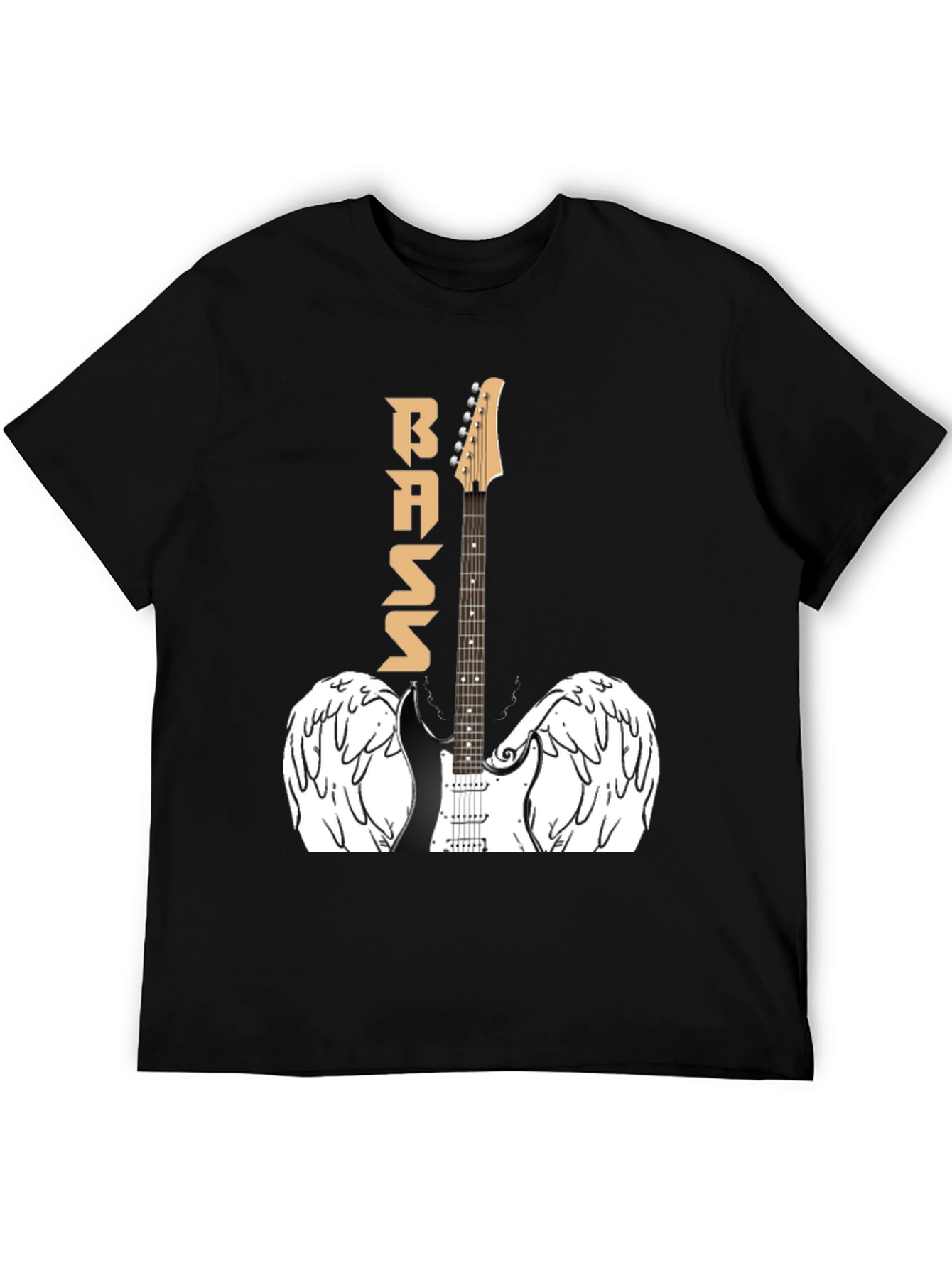 Bass Guitar Angel Wings Graphic T-Shirt