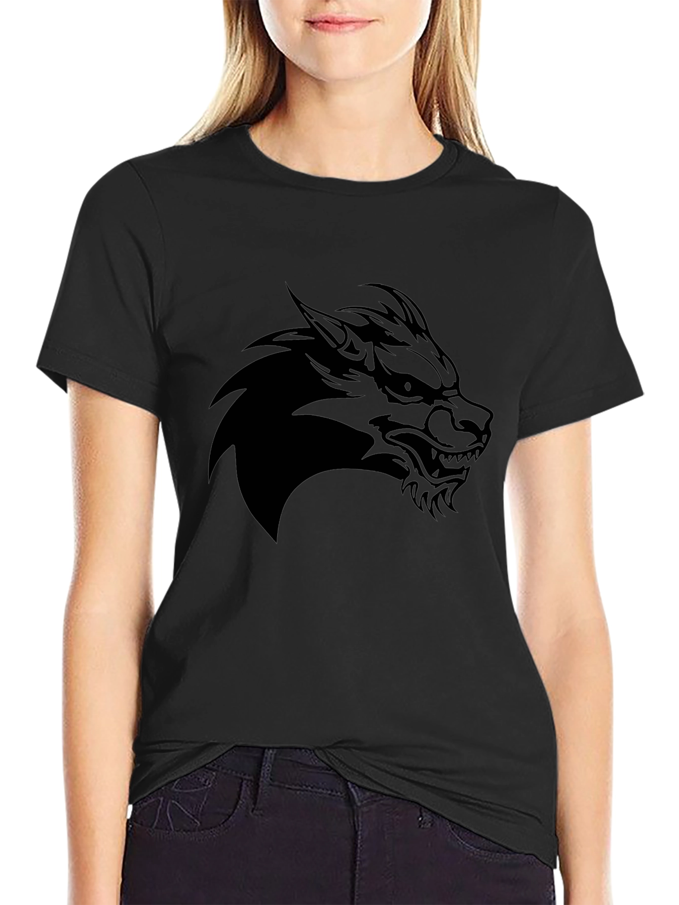Black Wolf Graphic Tee - Mens Style