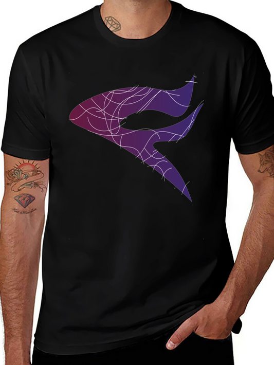 Abstract Design Graphic Tee - Black