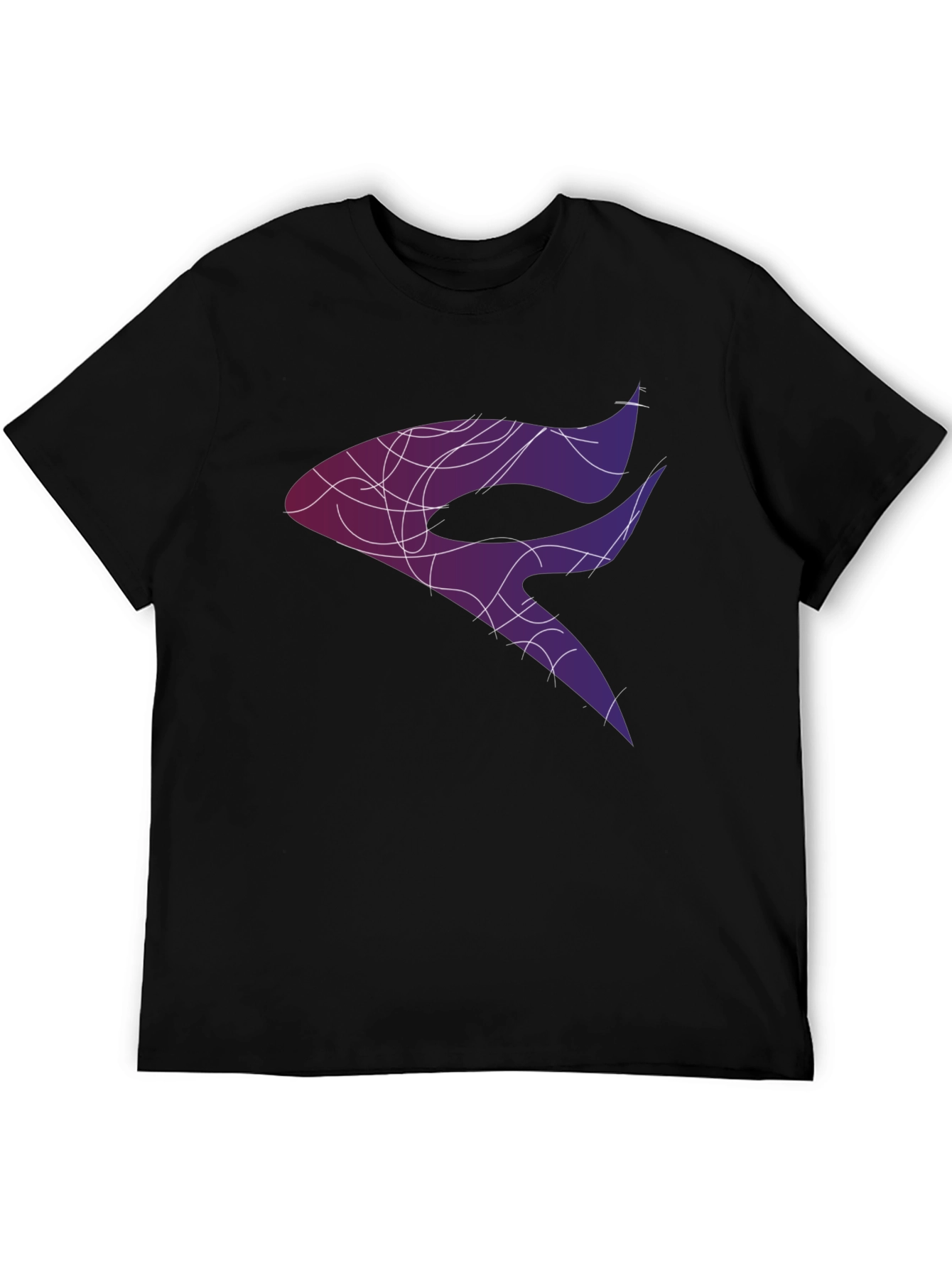 Abstract Design Graphic Tee - Black