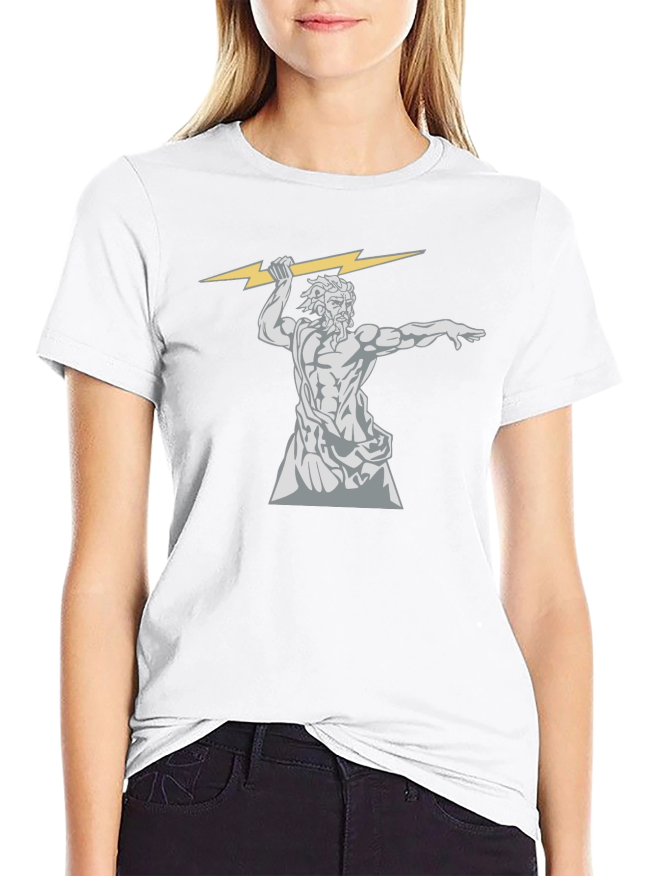 Zeus Throwing Lightning Bolt Graphic T-Shirt