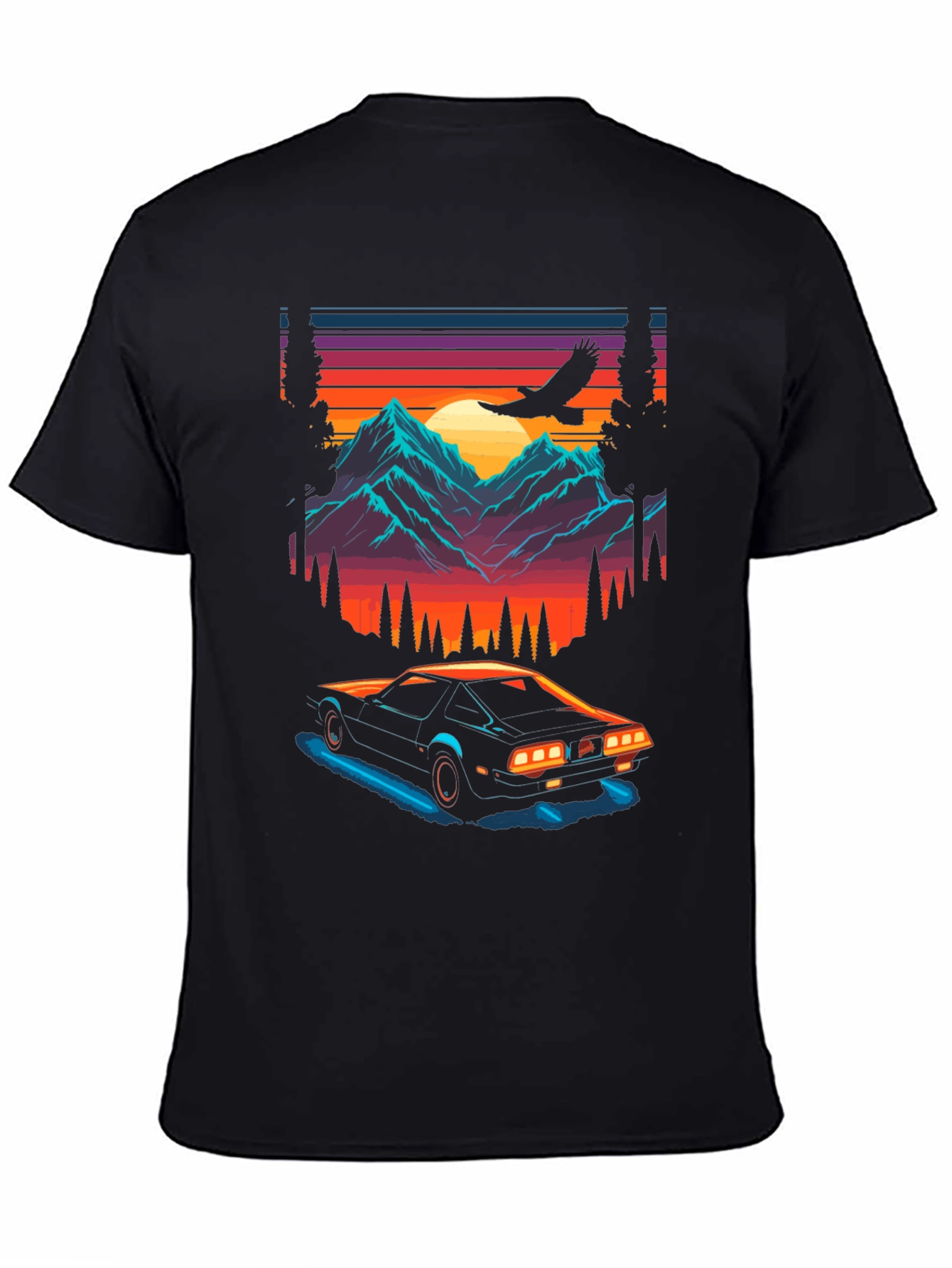Retro Sunset Car Graphic Tee