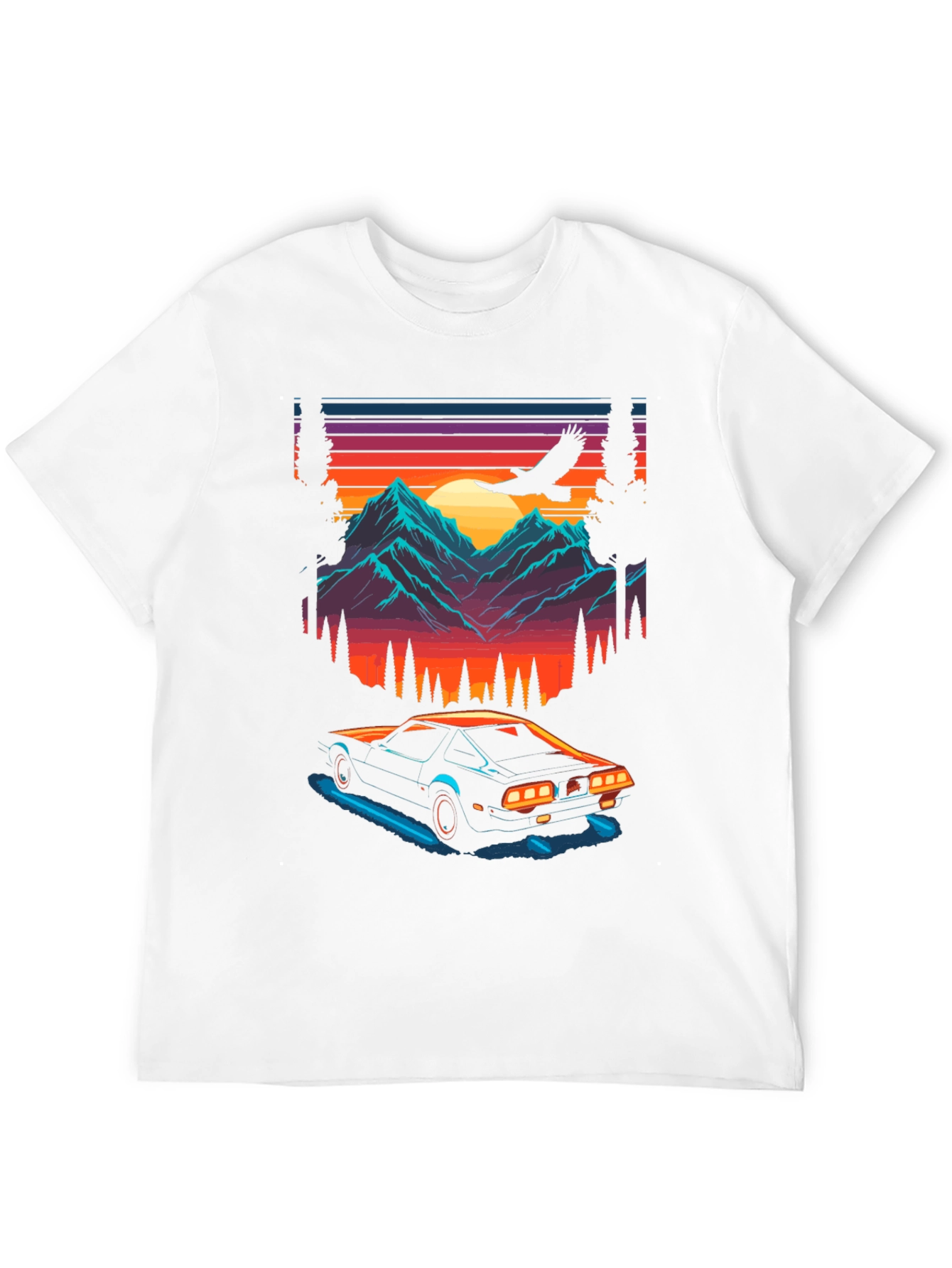 Retro Sunset Car Graphic Tee
